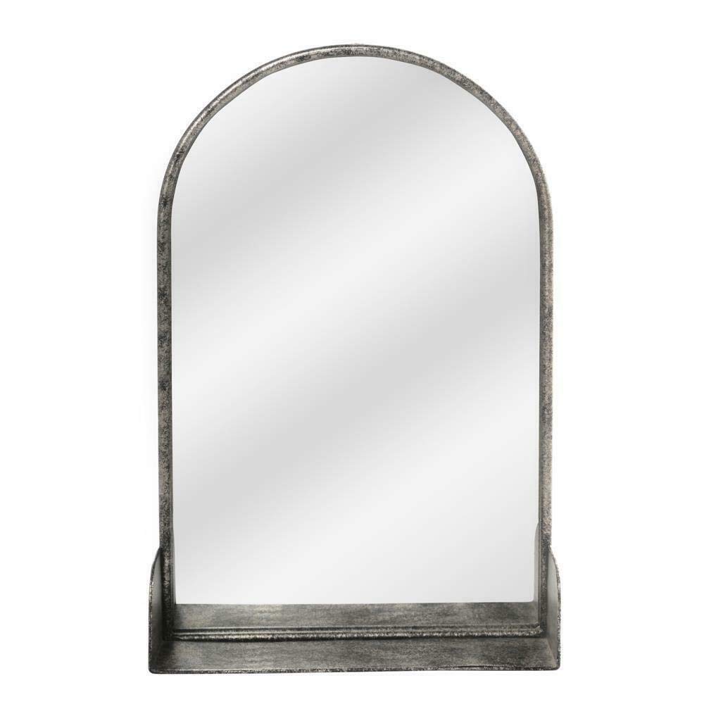 Arched Wall Mirror with Shelf - Metal Frame Full Length Mirror for Living Room, Bedroom, Bathroom - Elegant Wall Decor & Makeup Mirror - Perfect for Vanity, Entryway, Dressing Room & Home Decor