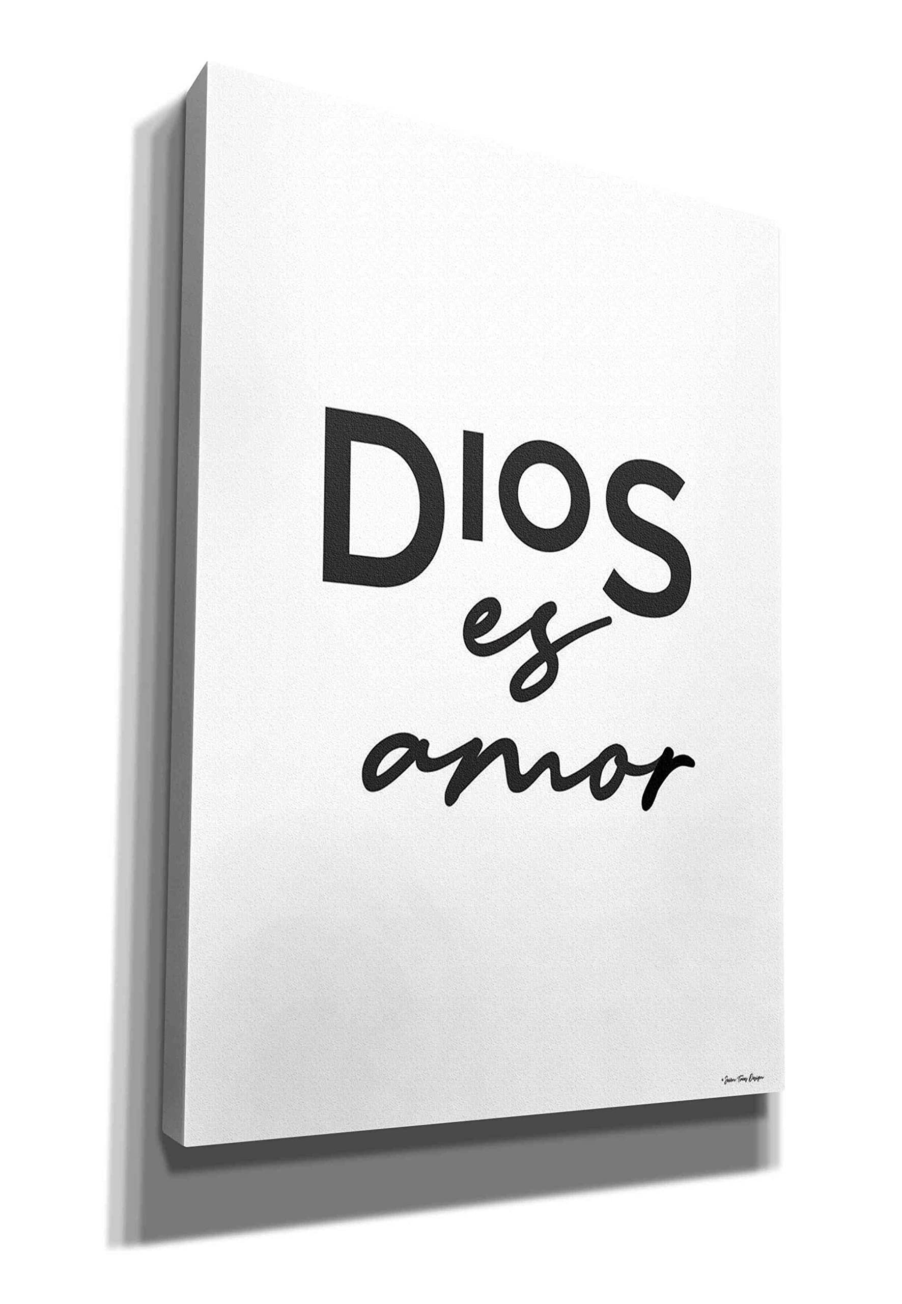 Epic Graffiti 'Dios es Amor' Spanish Religious Canvas Wall Art by Seven Trees Design - 18x26 Inch Giclee Print for Home Decor, Church & Office