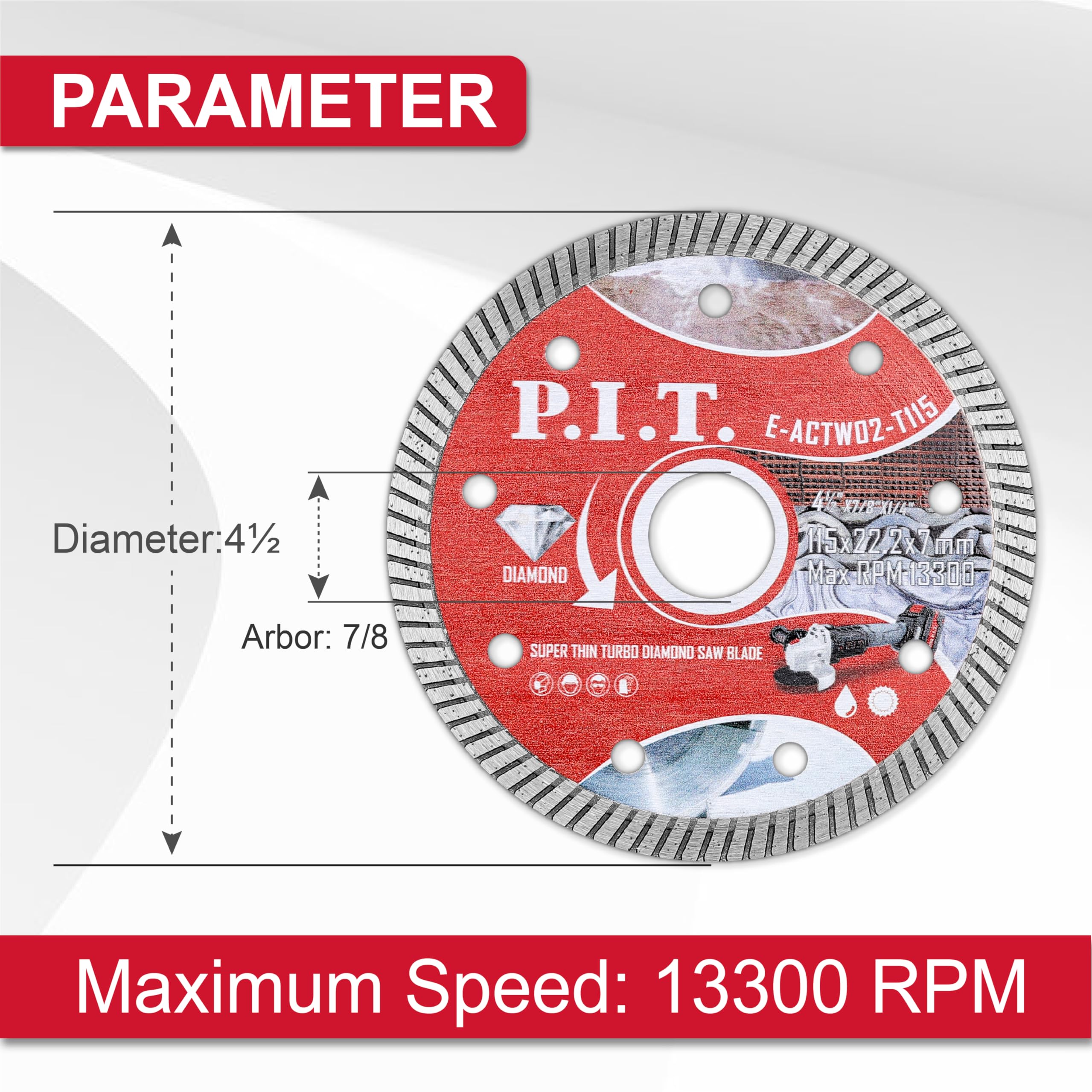 3-in-1 4.5 Inch Diamond Saw Blade Set for Angle Grinder - Dry/Wet Cutting Tile, Ceramic, Marble, Granite, Concrete, Glass | Perfect for Masonry, Stone & Terrazzo Work | 7/8 Inch Arbor | DIY & Professional Construction Projects