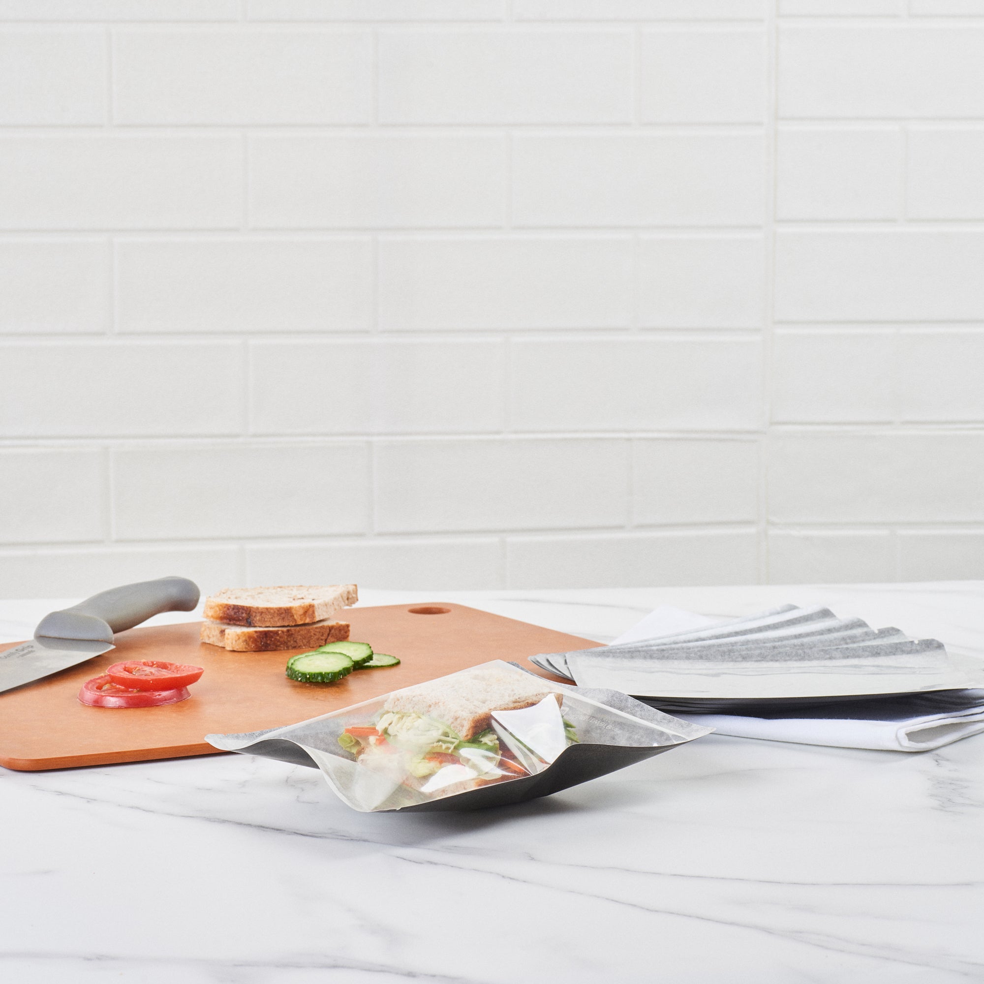 Black Plastic Medium Sandwich & Snack Bags - Heat Sealable (8 3/4