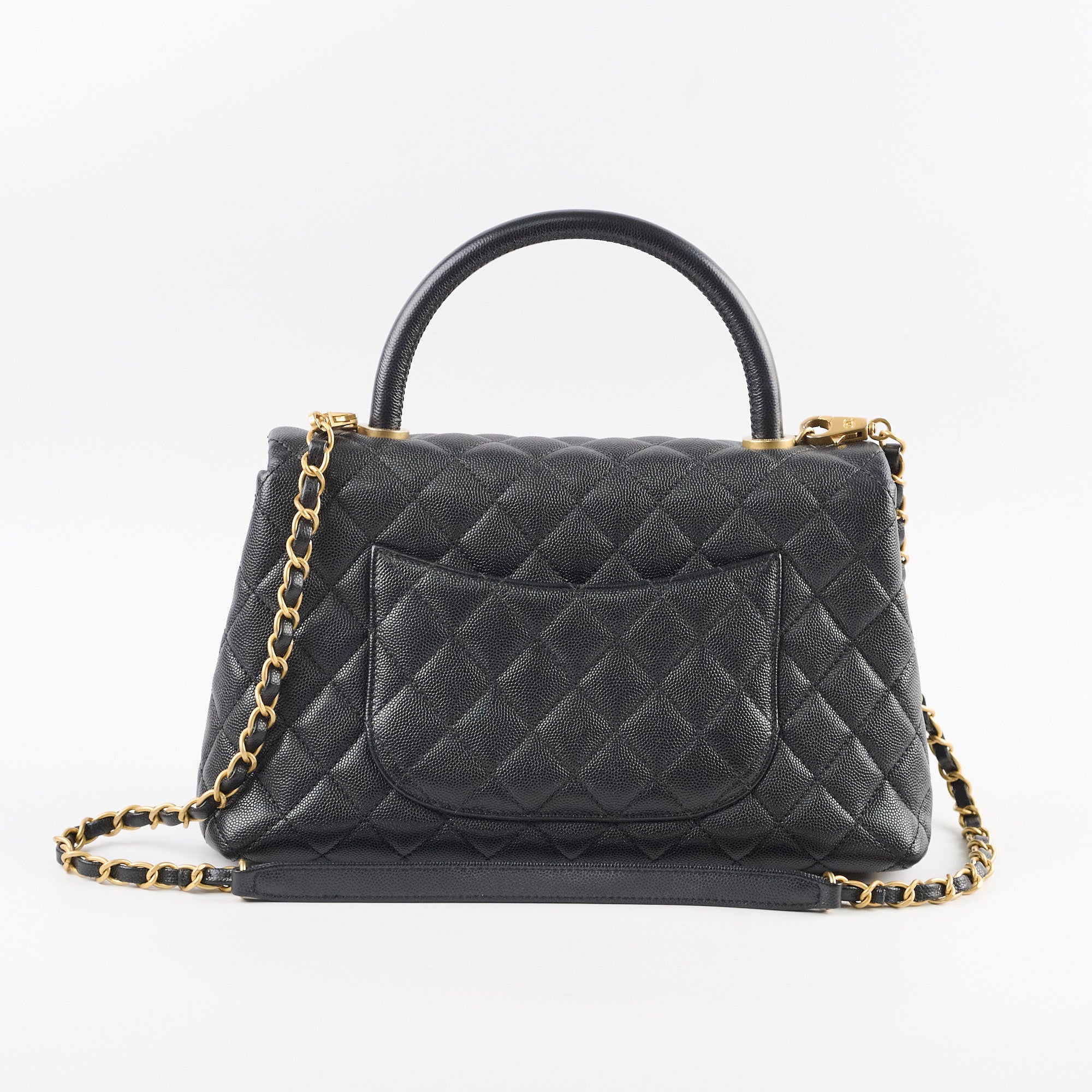 Chanel Medium Coco Handle Bag in Black Caviar Leather - Luxury Crossbody Purse for Women, Perfect for Work, Evening Events & Daily Use