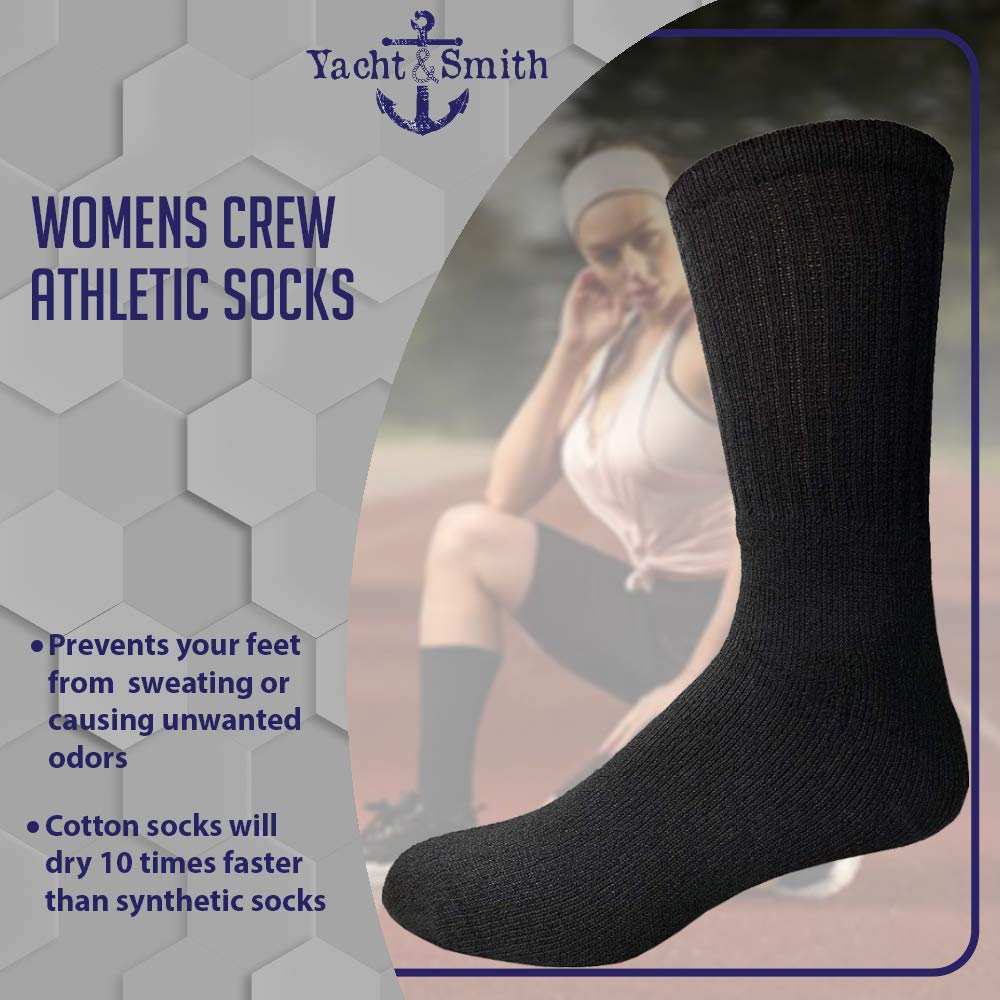 240 Pairs Bulk Wholesale Women's Cotton Crew Socks - Athletic Sports Socks Size 9-11 for Running, Yoga & Daily Wear