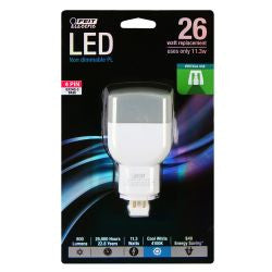 Feit PL26E/V/841/LED 800 Lumen 4100K Vertical Recessed LED Light Bulb - Energy Efficient PL Lamp for Home & Office Lighting (Requires Ballast) - Perfect for Kitchens, Bathrooms and Commercial Spaces