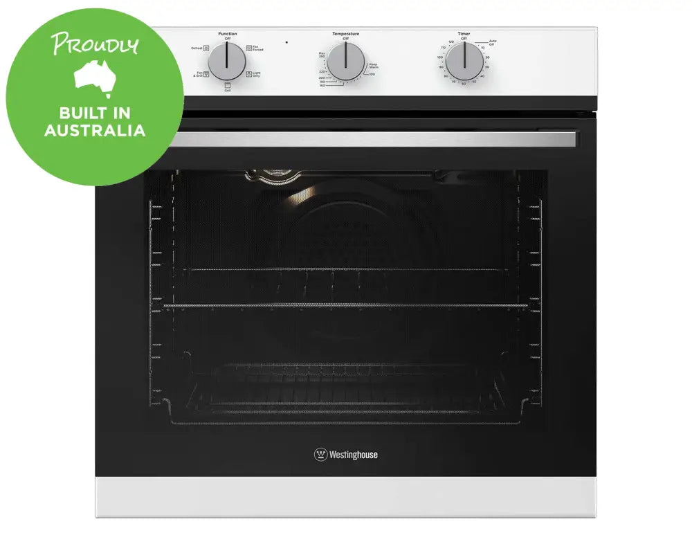 Westinghouse WVE612WCP 60cm 5-in-1 Multi-Function Built-In Oven - White | Electric Convection Oven for Baking, Roasting, Grilling | Perfect for Kitchens, Restaurants & Home Chefs