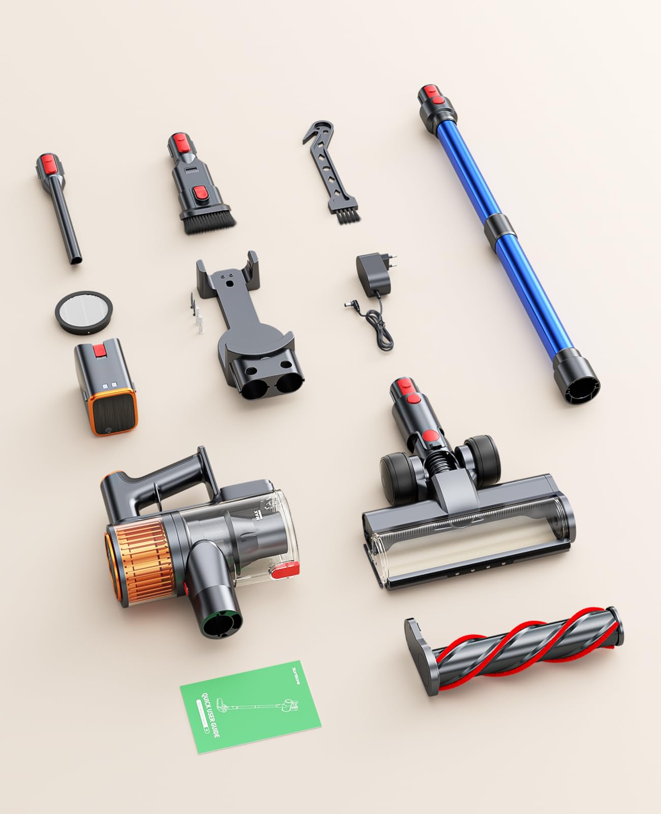 Powerful Cordless Vacuum Cleaner - 45Kpa 550W Stick Vacuum with 60 Min Runtime, Rechargeable & Wall Mountable - Ideal for Pet Hair, Carpets & Hardwood Floors (X9 Model) | Perfect for Quick Home Cleaning & Pet Owners