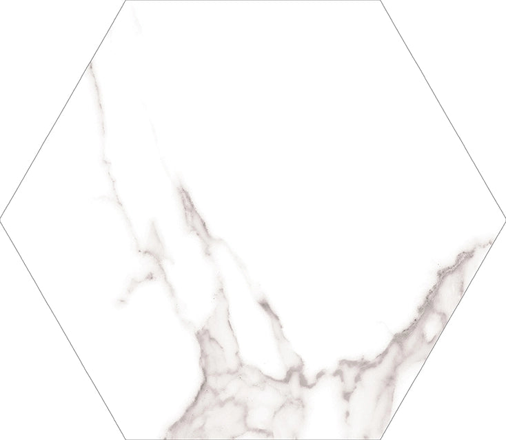 Hexagon Porcelain Tile 9 Inch - Castellon Dortmund Hex Design for Kitchen Backsplash, Bathroom Floor & Wall Decor