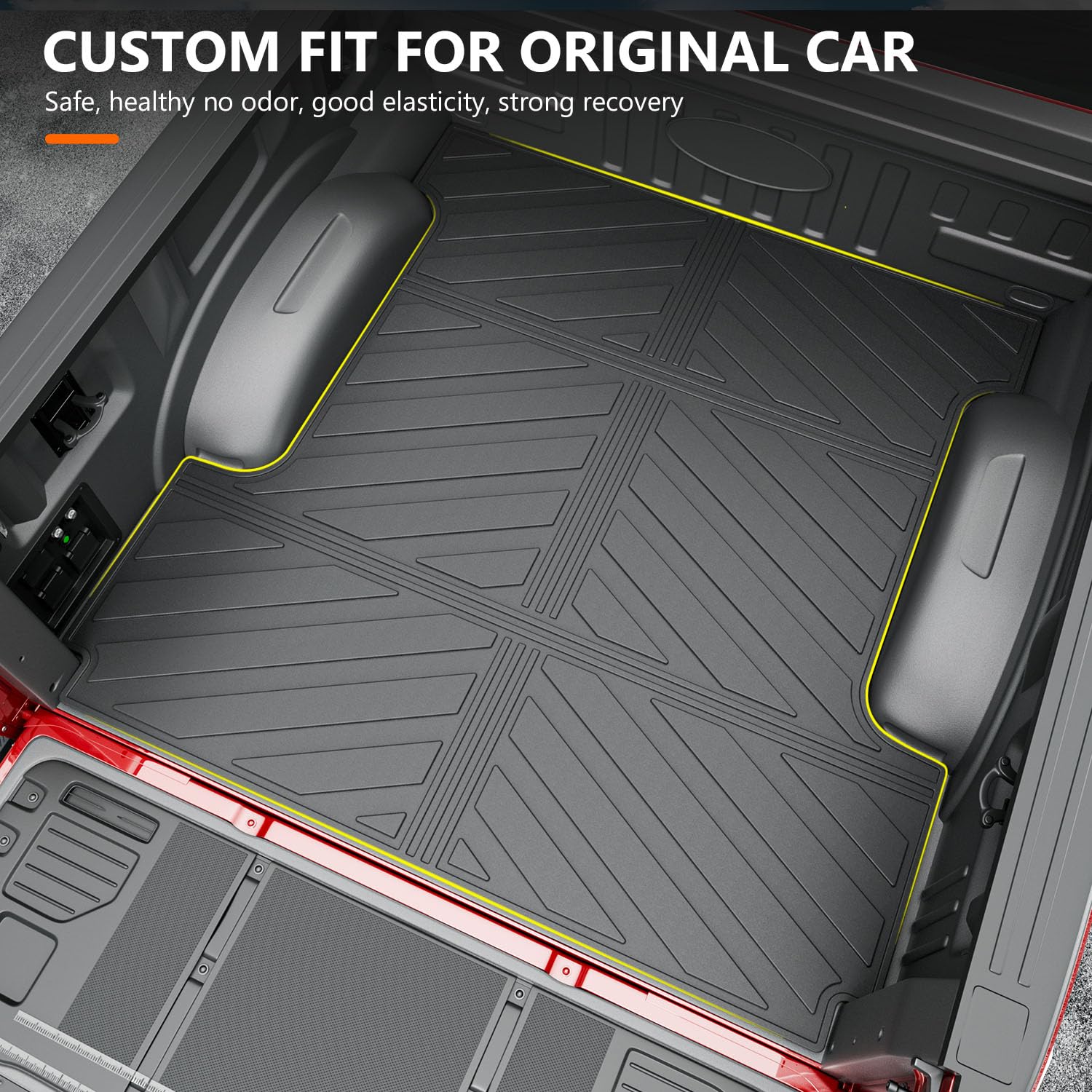5.5FT TPE Truck Bed Liner Mat for 2015-2025 Ford F150 | Waterproof, Durable & Anti-Slip | Perfect for Hauling, Camping & Outdoor Adventures | Replacement Bed Mat Accessories (3-Fold Design)
