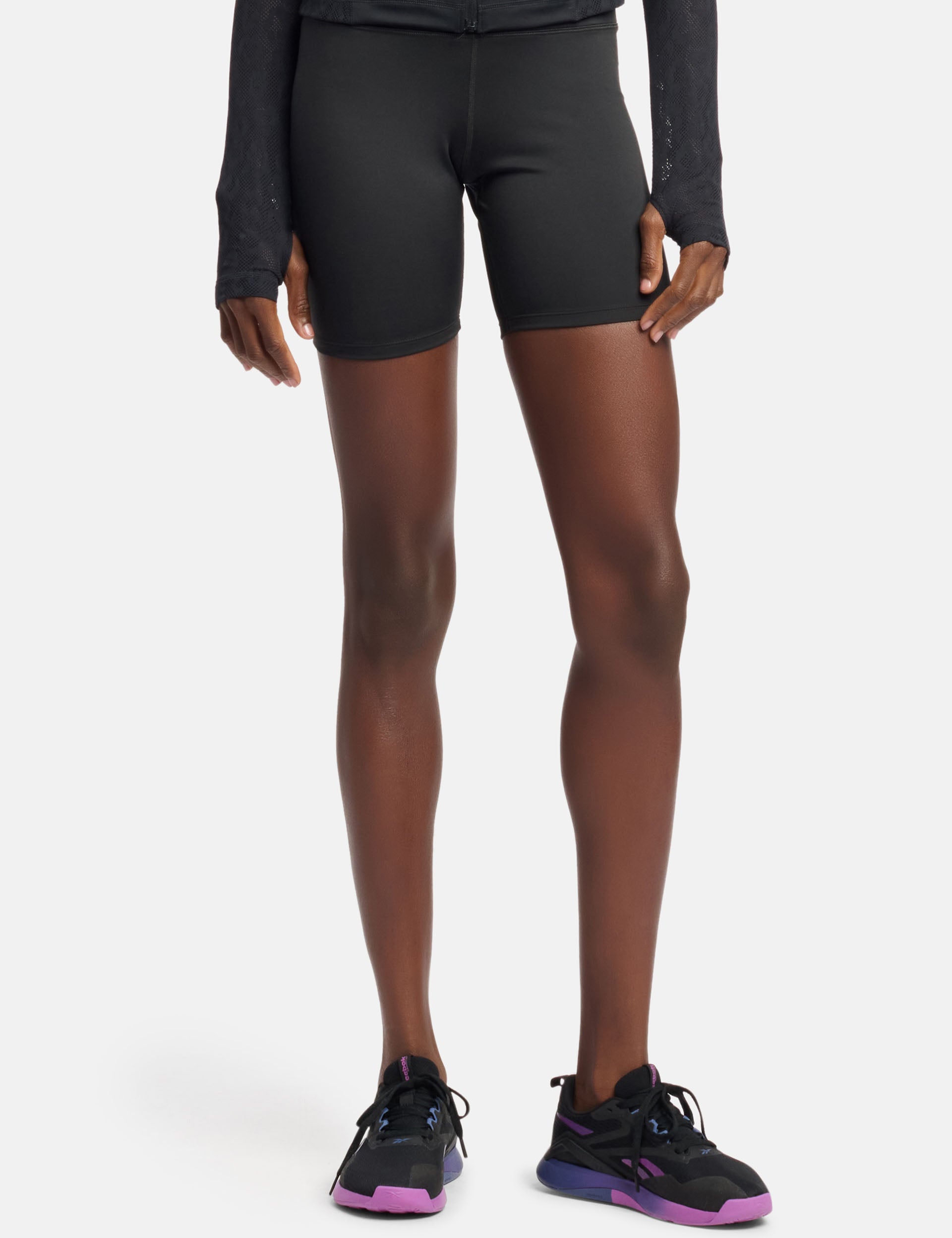 ID Train Bike Shorts for Women - High Waist Night Black Cycling Shorts for Workout, Running, Yoga & Gym - Comfortable & Breathable Activewear