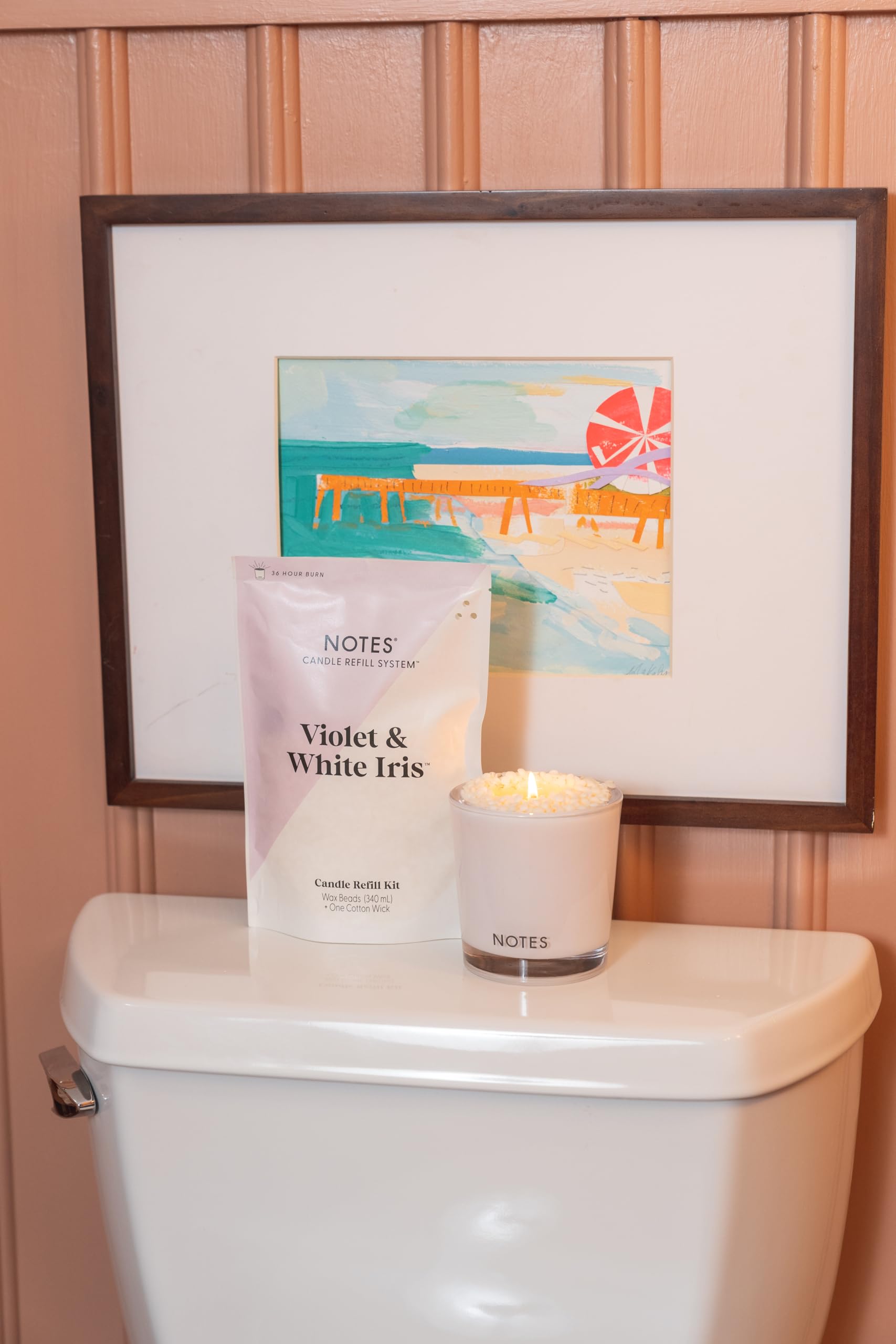 Sustainable Candle Starter Kit - Watery Floral Duo | Refillable & Reusable Candles with 100% Natural Wax | Bamboo Water Lily + Violet White Iris Scented Candles | Perfect for Home Relaxation, Spa Days & Romantic Ambiance
