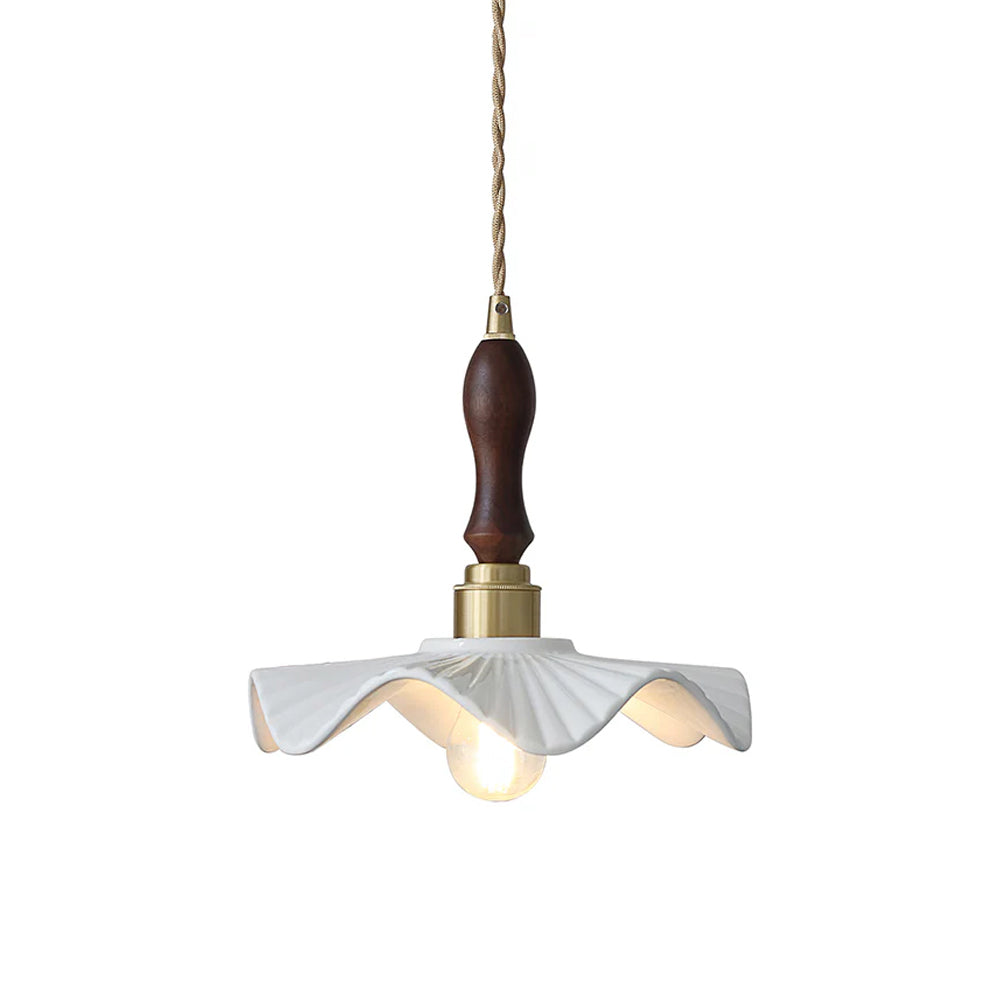 Modern Ceramic Wave Flower Pendant Light - Handcrafted Boho Ceiling Lamp for Living Room, Bedroom & Dining Room Decor