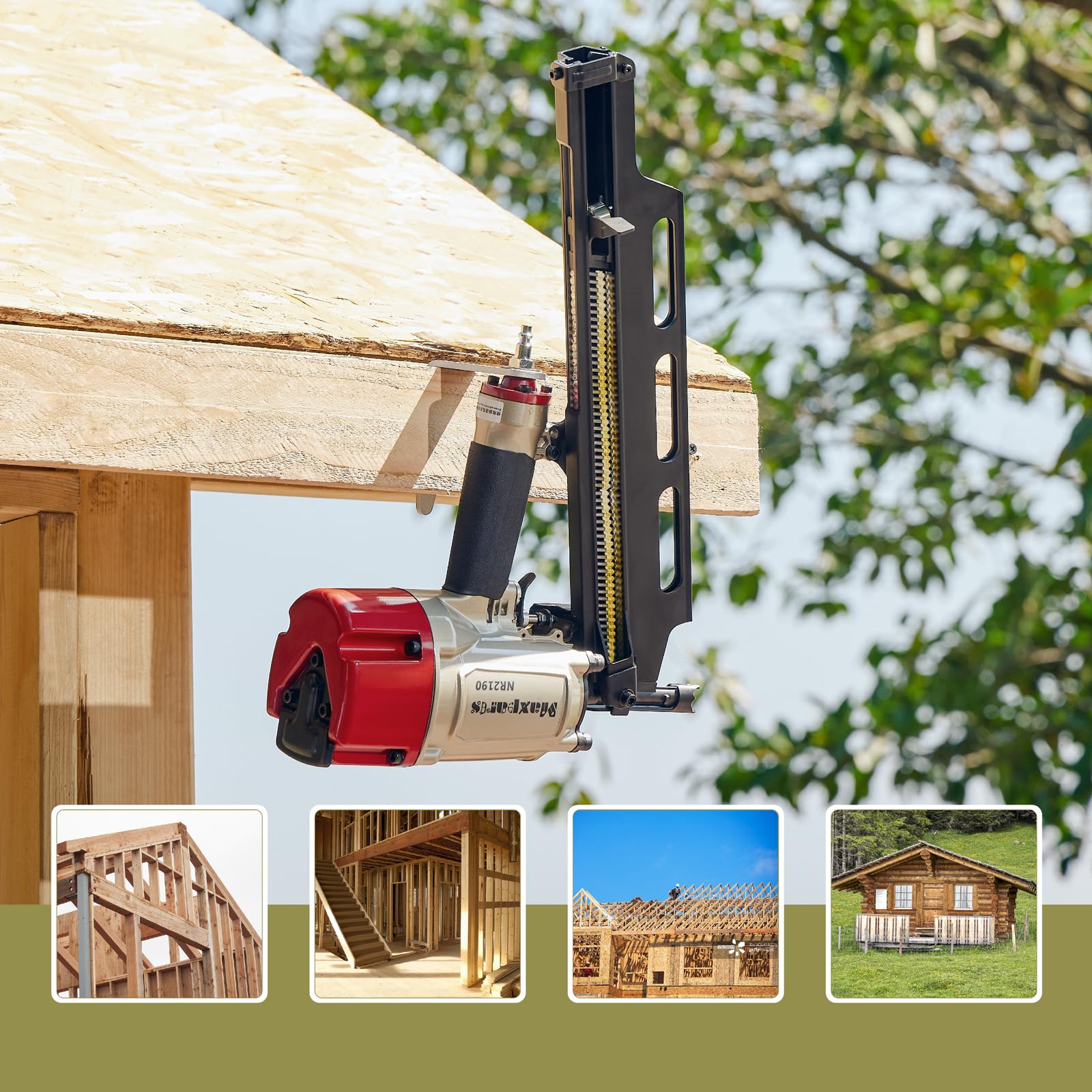 Maxparts NR2190 21° Framing Nail Gun - Heavy Duty Pneumatic Nailer for 2