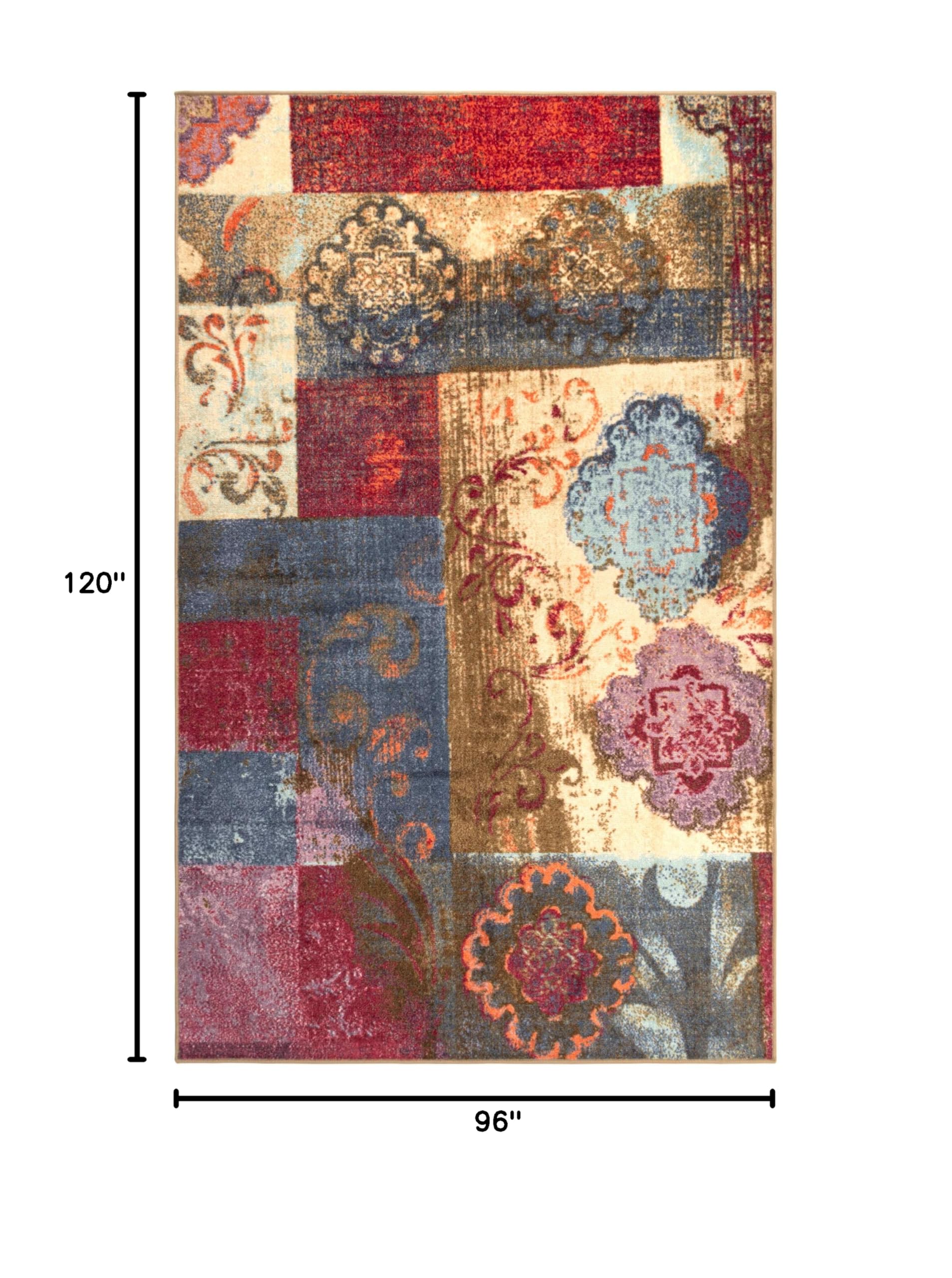 Non-Slip Washable Dalston Rug 8' x 10' - Digital Printed Modern Area Rug for Living Room, Bedroom, Dining Room - Soft & Durable Home Decor Floor Mat