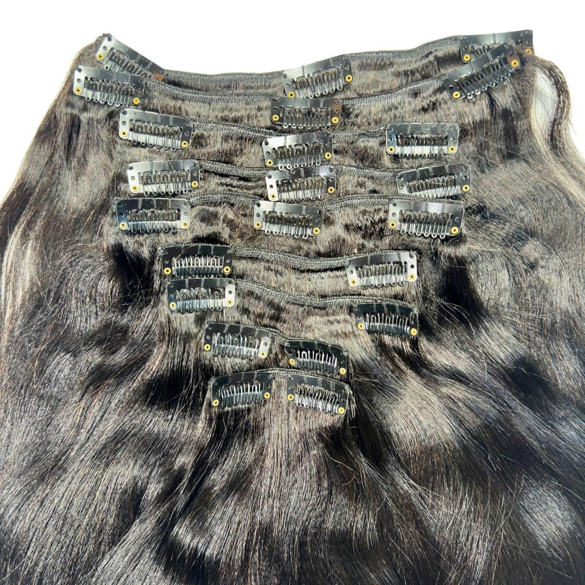 Yaki Straight 100% Human Hair Clip-In Extensions - Natural Look for Styling & Volume | Perfect for Daily Wear, Parties & Special Occasions