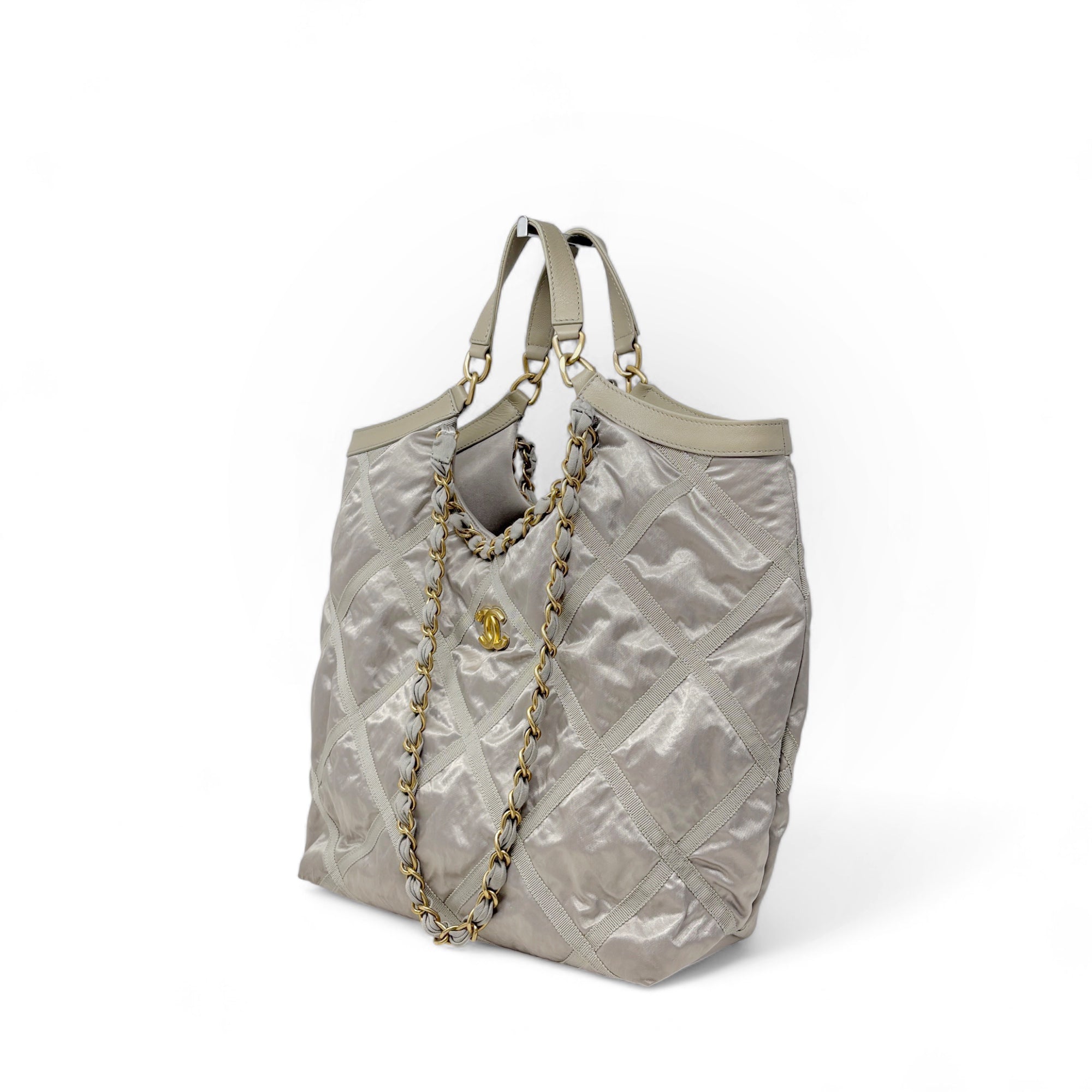Chanel Silver Maxi Lifestyle Shopping Tote Bag - Luxury Designer Handbag for Women | Perfect for Work, Travel & Everyday Use