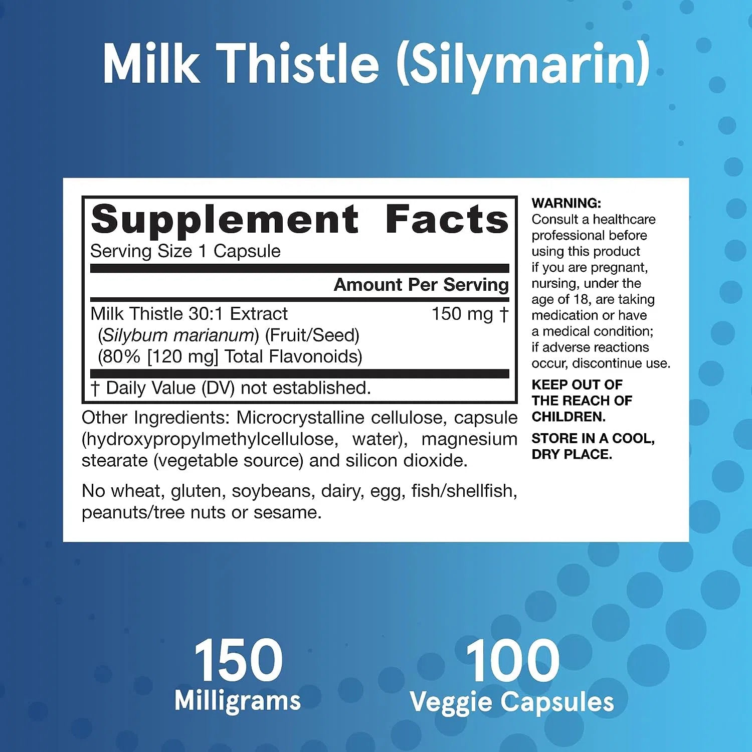 Jarrow Formulas Milk Thistle 150mg - Liver Support Supplement for Detox & Liver Health - Supports Natural Cleansing & Digestion - Perfect for Daily Wellness & Post-Alcohol Recovery