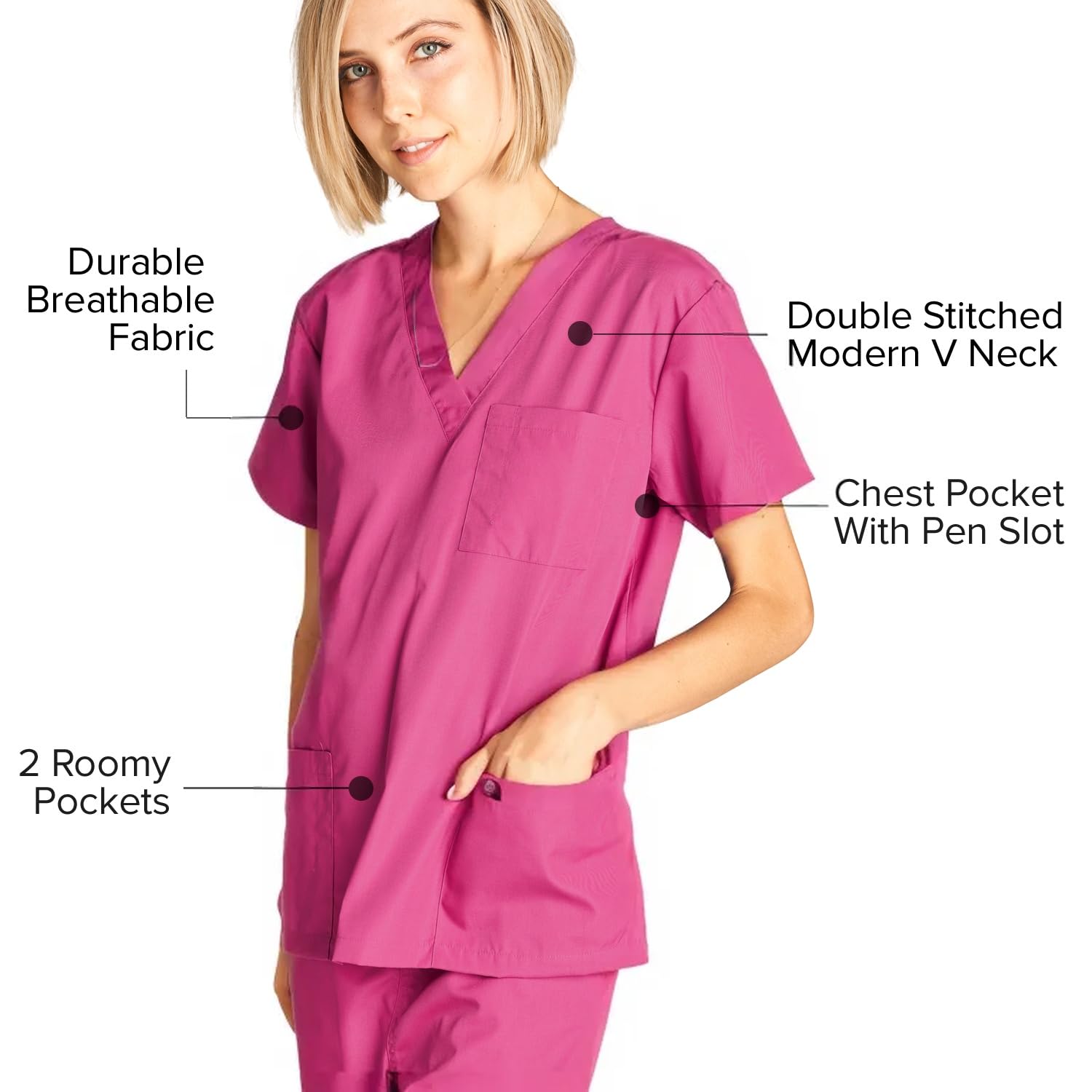 Dagacci Medical Scrubs for Women & Men - Comfortable & Durable Scrubs Shirts & Tops for Nurses, Doctors & Healthcare Professionals | Perfect for Hospitals, Clinics & Medical Work