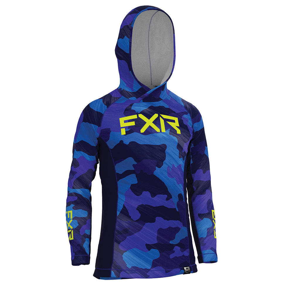Youth FXR Attack UPF 50+ Sun Protection Pullover Hoodie - Lightweight & Breathable for Outdoor Sports, Hiking, and Summer Activities