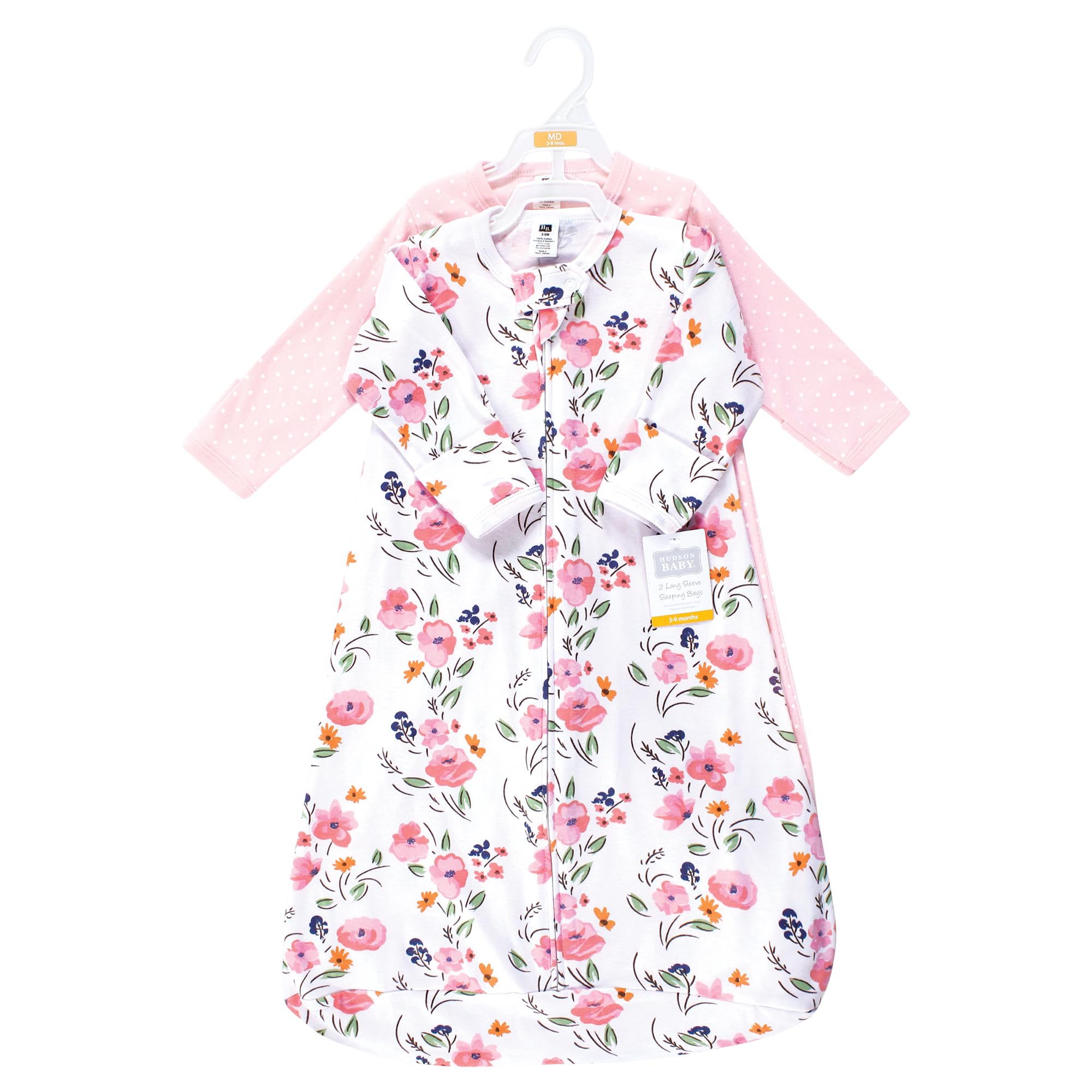 Hudson Baby Unisex Cotton Wearable Sleeping Bag Sack Blanket - Floral Bouquet Long Sleeve for 12-18 Months | Cozy Nursery Essential for Safe Sleep & Playtime