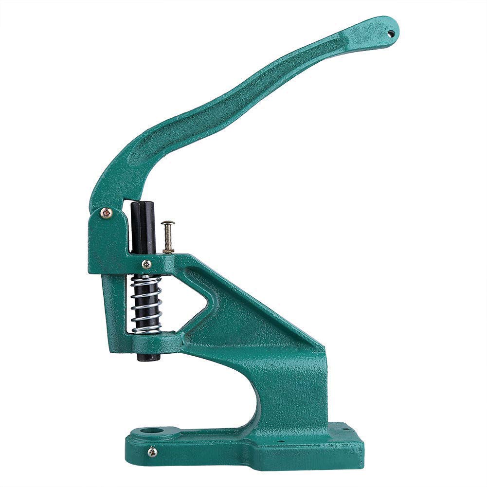 Heavy Duty Hand Press Grommet Machine Kit - Industrial Eyelet Punch Tool with 3 Dies & 900 Grommets for Leather, Canvas, Tarps & Fabric - Table Mount Rivet Press for DIY, Upholstery & Craft Projects
