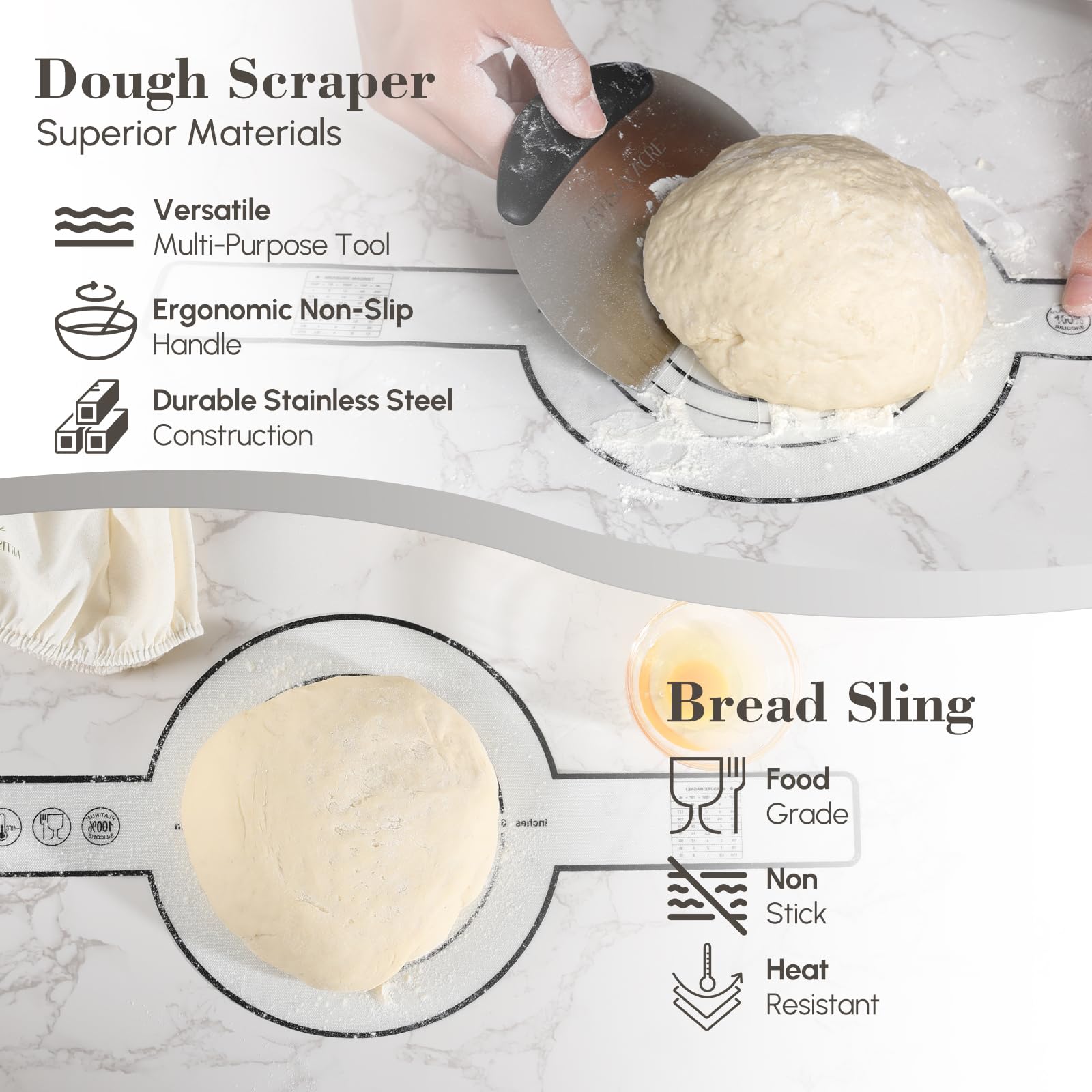 22-Piece Sourdough Bread Baking Kit - Complete Starter Set with 10