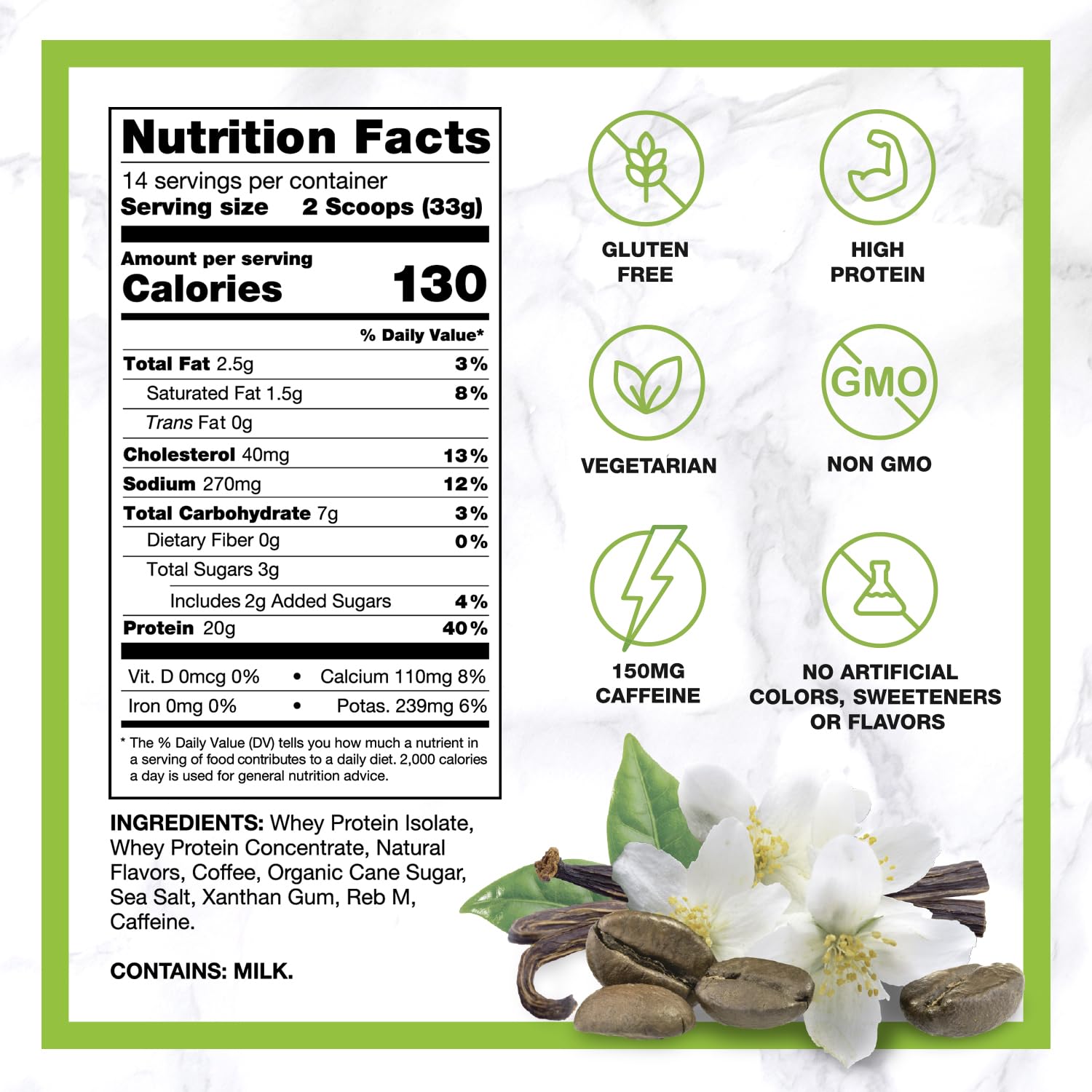 CHIKE Natural Vanilla Latte High Protein Iced Coffee - 20g Protein, 2 Shots Espresso, Low Sugar (3g), Keto & Gluten Free - 14 Servings (16.3oz) | Perfect for Post-Workout Recovery, Office Energy Boost & Keto Diet