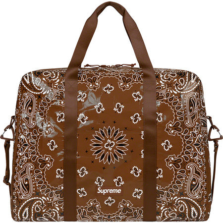 Supreme Bandana Tarp Large Duffle Bag - Waterproof Travel Duffel Bag for Gym, Camping & Weekend Getaways (Brown)