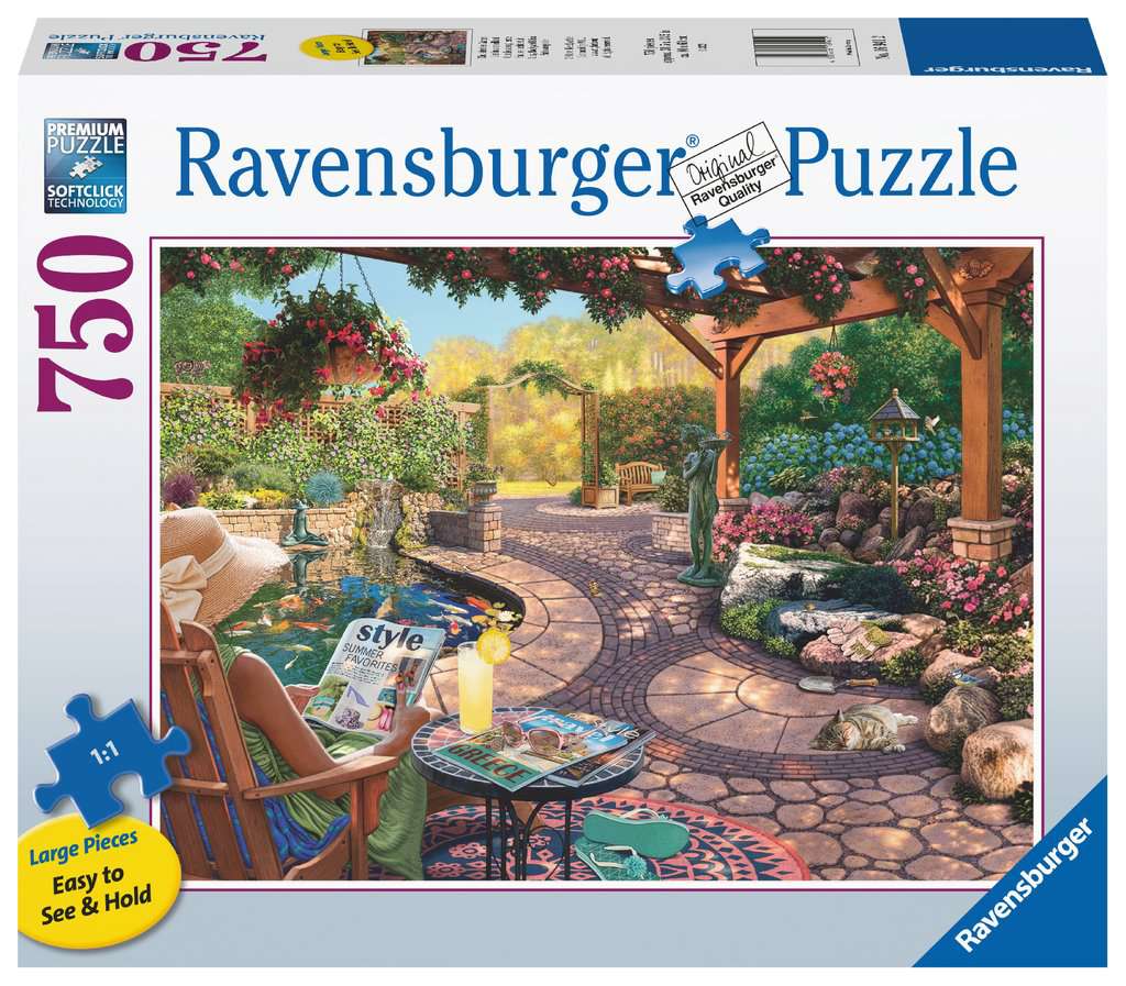 Premium 750-Piece Large Format Jigsaw Puzzle - Cozy Backyard Bliss Scenery for Family Fun & Relaxation - Perfect for Game Nights, Stress Relief & Home Decor