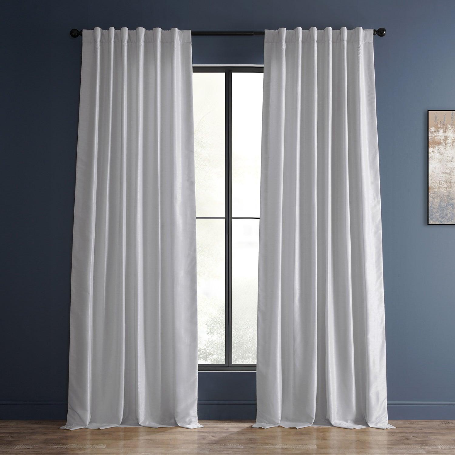 Vintage Textured Faux Dupioni Silk Blackout Curtains for Living Room & Bedroom - Thermal Insulated Window Drapes for Home Decor & Light Blocking