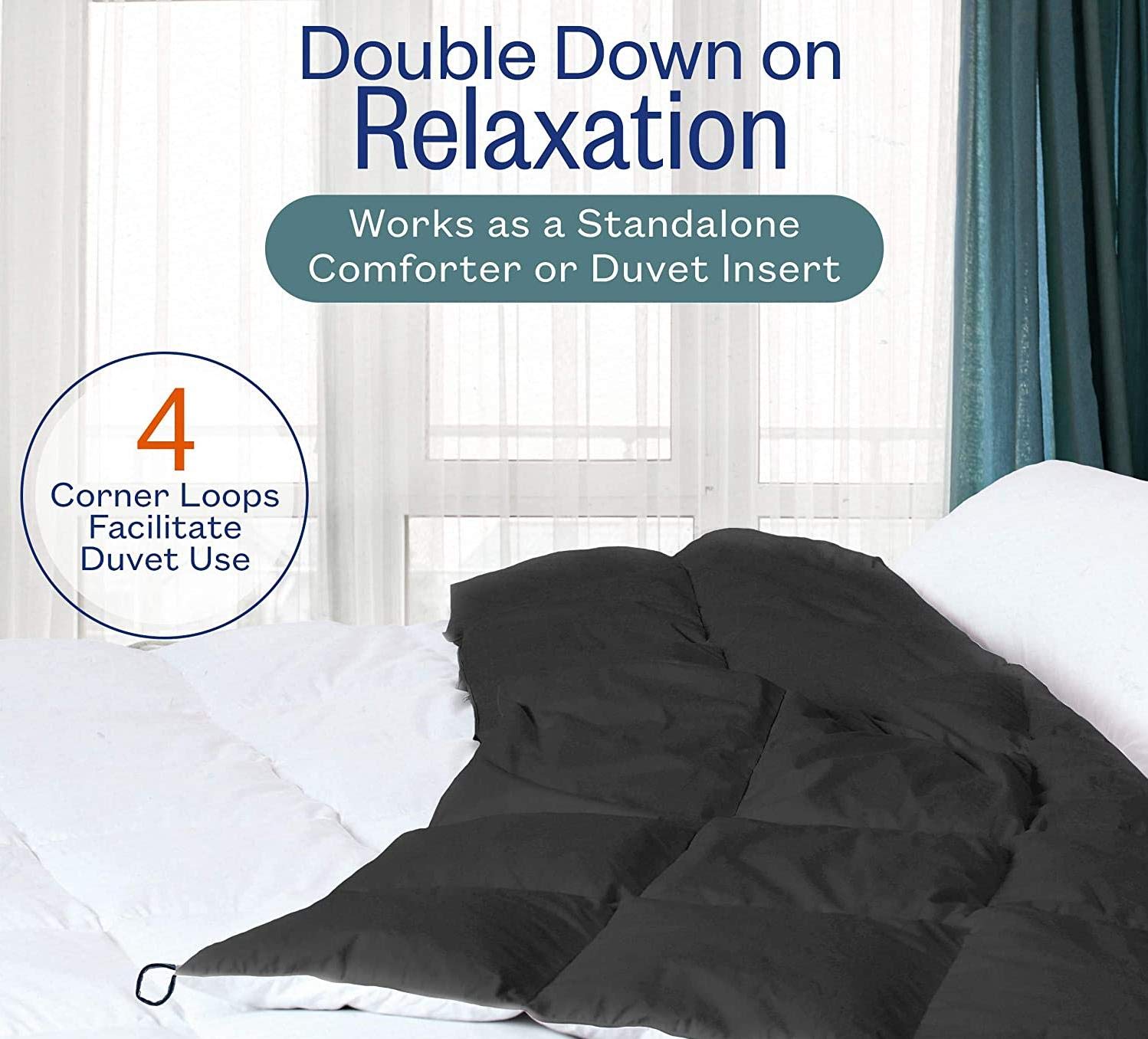 Premium 100% Cotton 500 GSM Down Alternative Comforter Set with 2 Pillowcases - Oversized Queen Size Winter Warm Fluffy Quilted Bedding with Corner Tabs (3PC, Chocolate) - Perfect for Cozy Bedrooms, Guest Rooms & Cold Weather Comfort