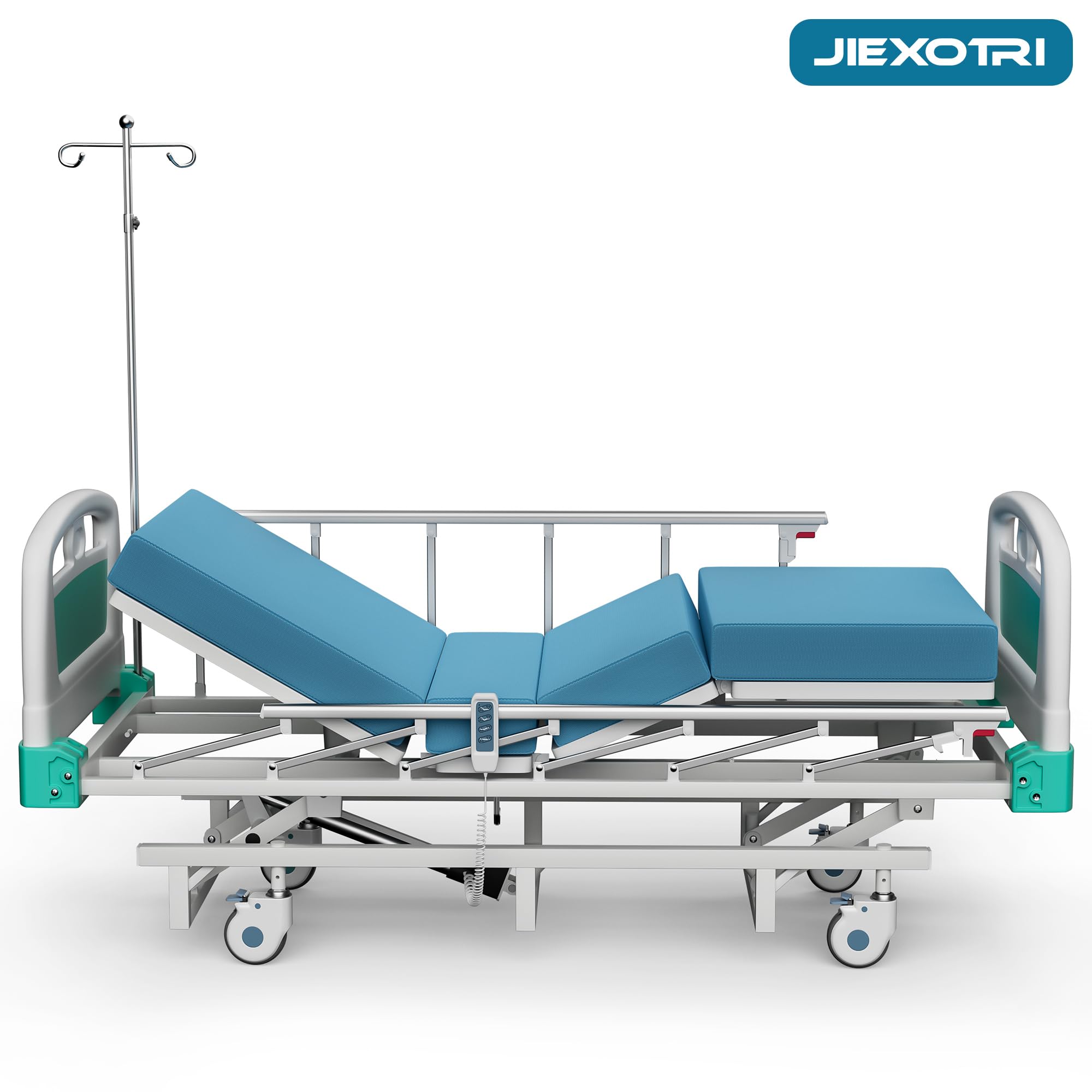 Premium Full Electric Hospital Bed - 3 Function Adjustable Medical Nursing Bed with 4.7