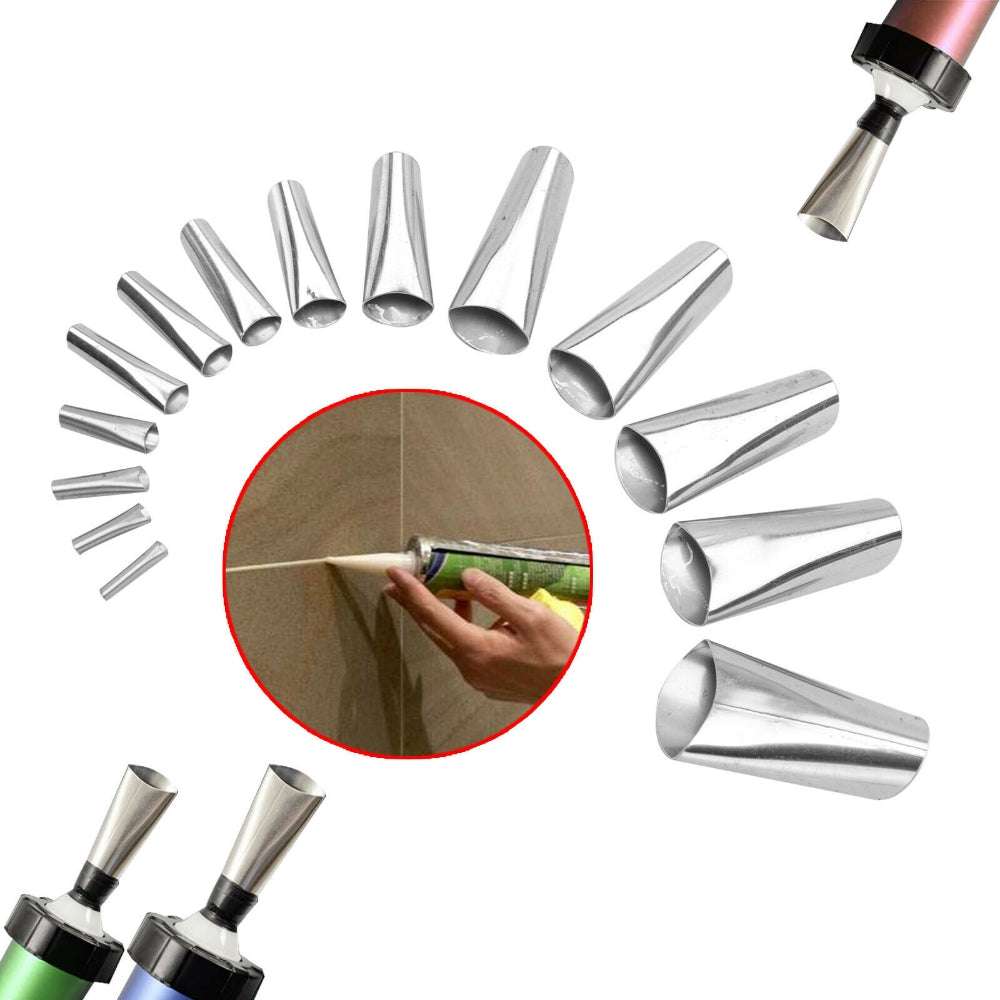 17-Piece Caulking Finisher Kit - Professional Caulk Nozzle Applicator & Sealant Finishing Scraper Tools for Perfect DIY Home Repairs - Ideal for Bathroom, Kitchen & Window Sealing Projects