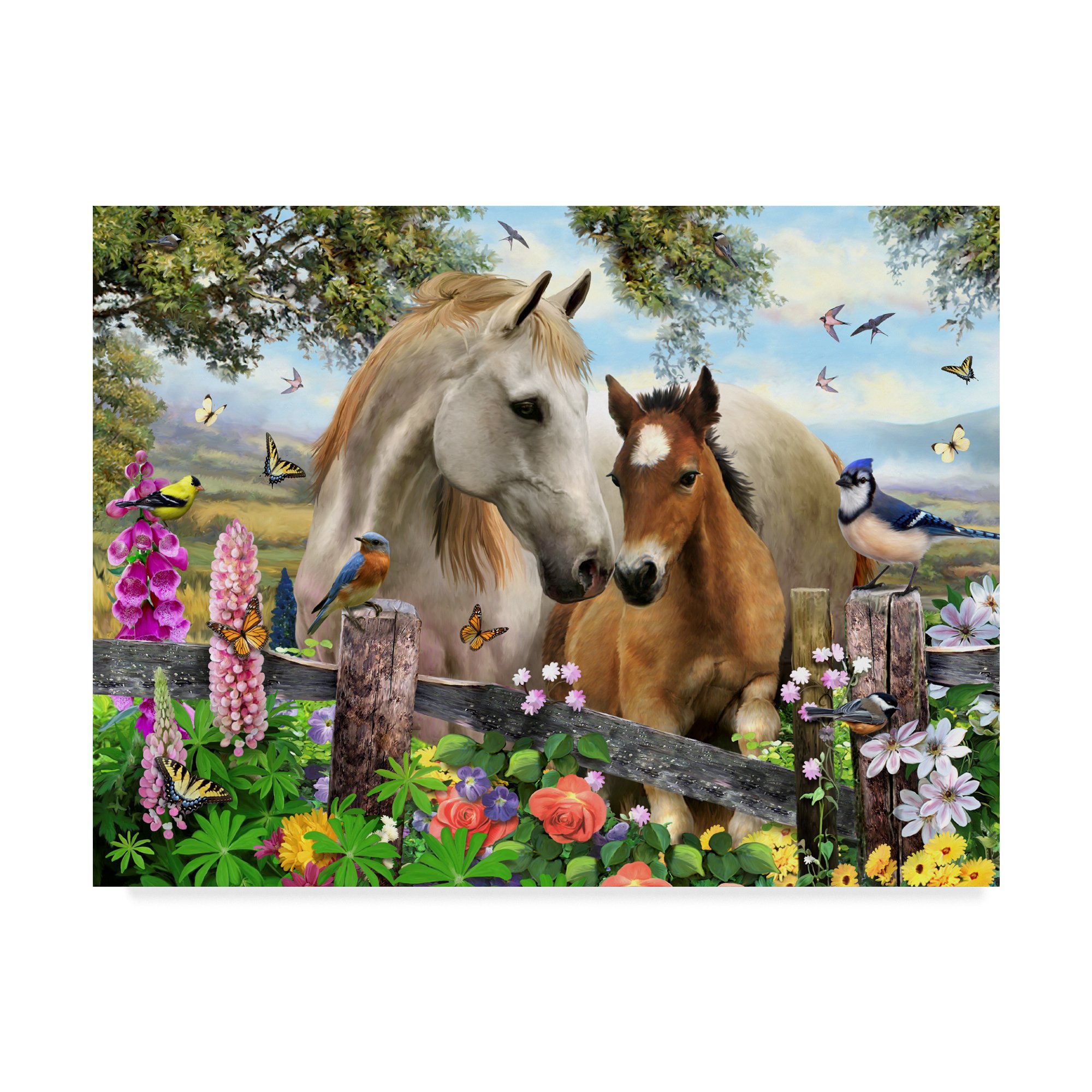 Premium Howard Robinson Garden Horses Wall Art - 35x47 Inch Large Outdoor Metal Decor for Patio, Backyard, and Garden Decoration