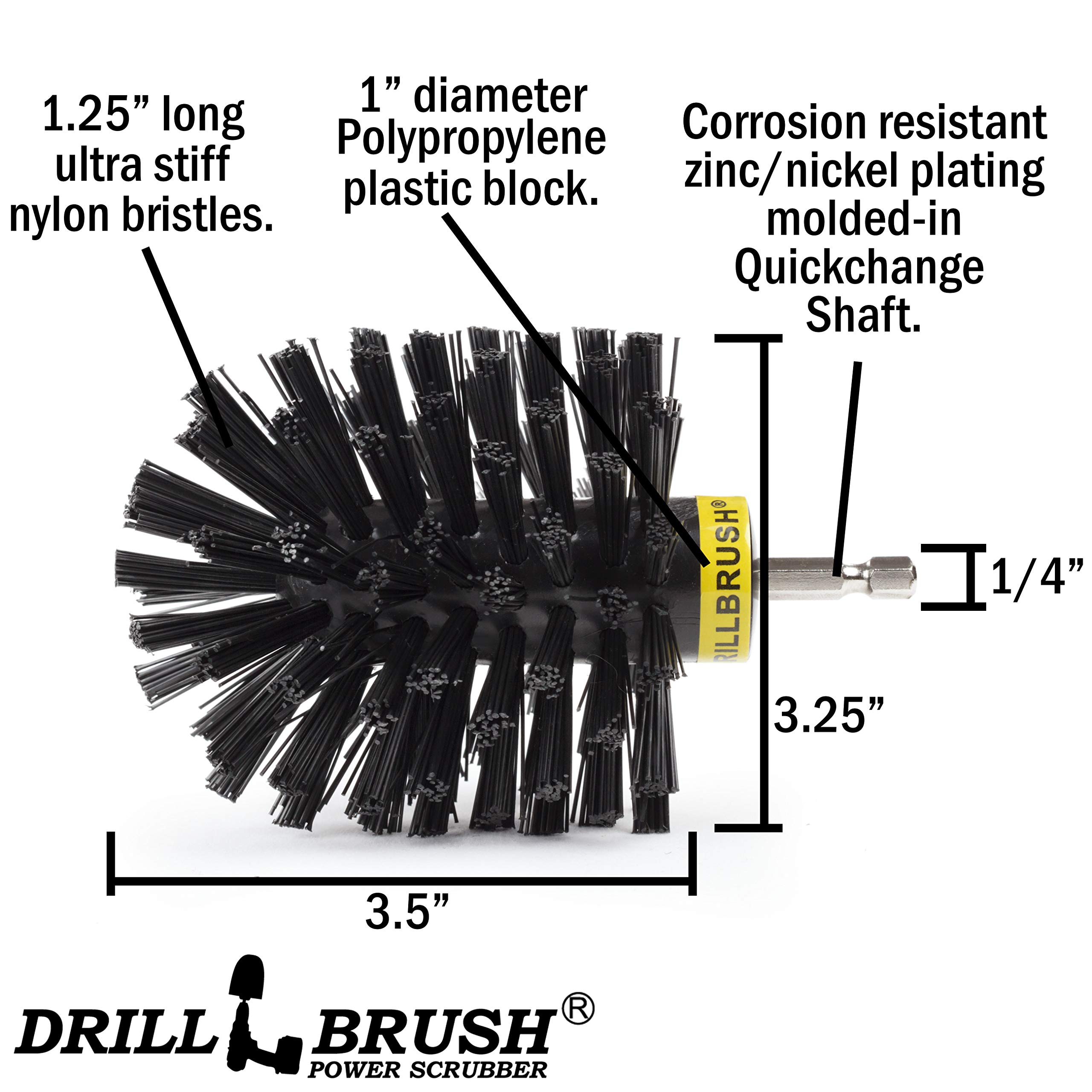 Drill Brush Ultra Stiff Scrub Brush - Heavy Duty Cleaning Tool for Tile, Grout & Bathroom - Power Drill Attachment for Deep Cleaning Floors, Showers & Kitchen Surfaces