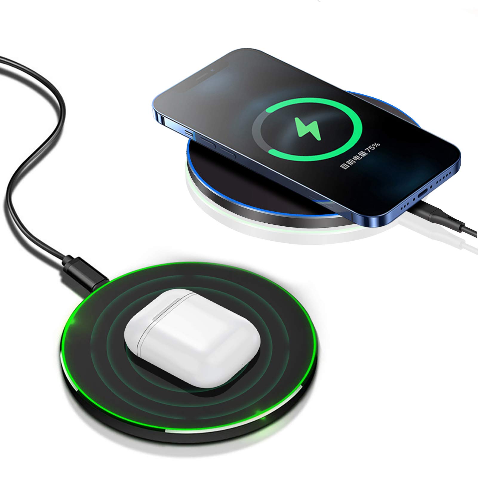 20W Max Fast Wireless Charger Pad - Compatible with iPhone 16/16 Pro/15/14/13/12/SE/11/XS Max/XR & AirPods, Samsung Galaxy S24/S23/Note, Pixel & LG G8 - Qi-Certified Wireless Charging Mat for Home, Office & Travel