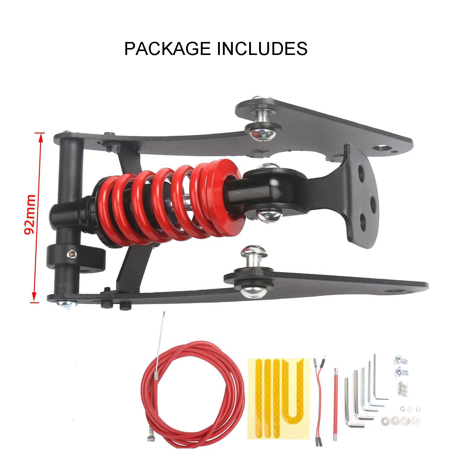 MIMIRACLE Electric Scooter Rear Suspension Kit - Compatible with Xiaomi M365 Pro & Pro2 Scooters | Shock Absorber Fork Set (Red) | Perfect for Urban Commuting & Off-Road Adventures