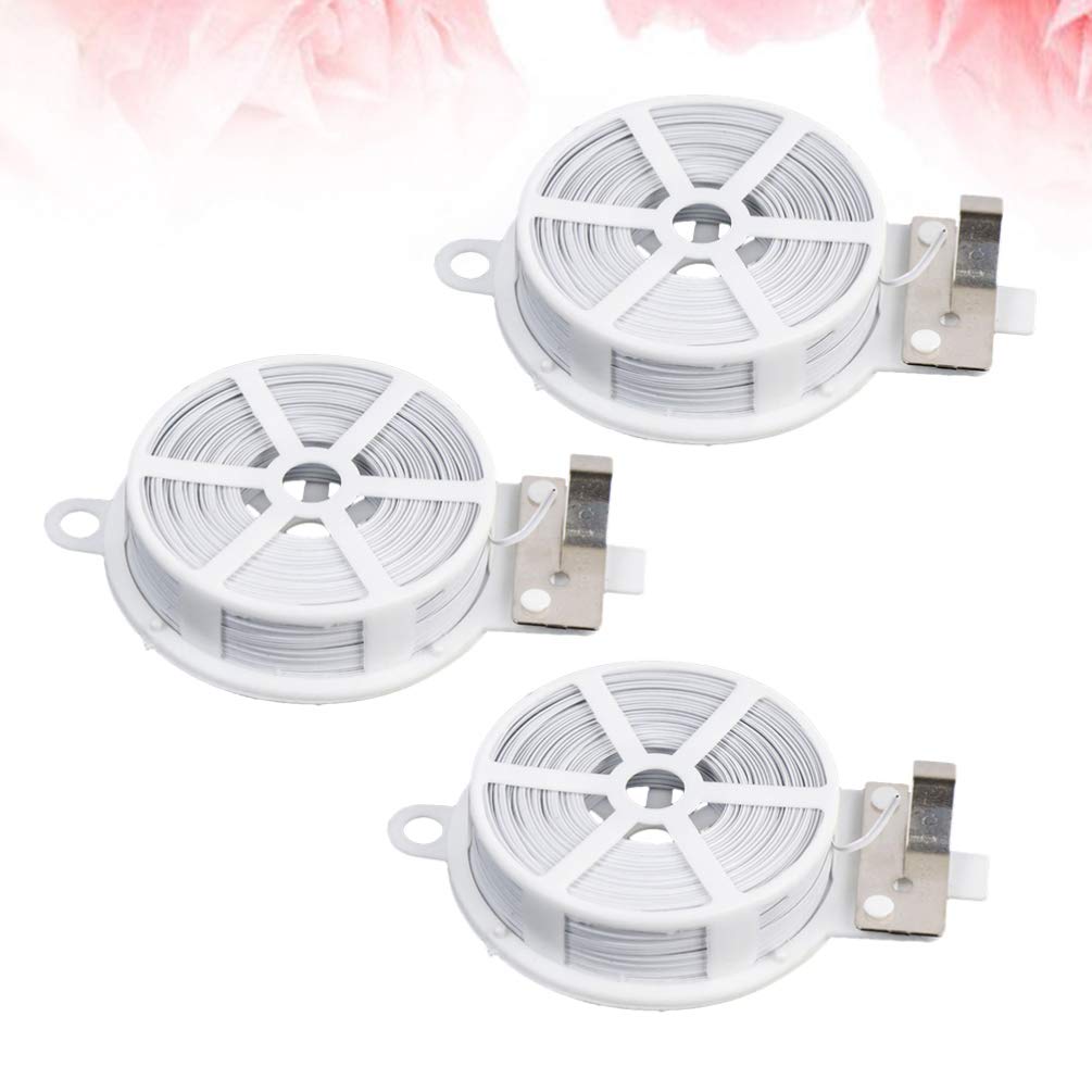 Cabilock 3-Pack Garden Plant Ties - Flexible White & Black Plant Support Wire, Bonsai Training Tape, Gardening Supplies for Vine Support, Pipeline Repair & Greenery Securing - Perfect for Indoor/Outdoor Plants, Greenhouses & DIY Projects