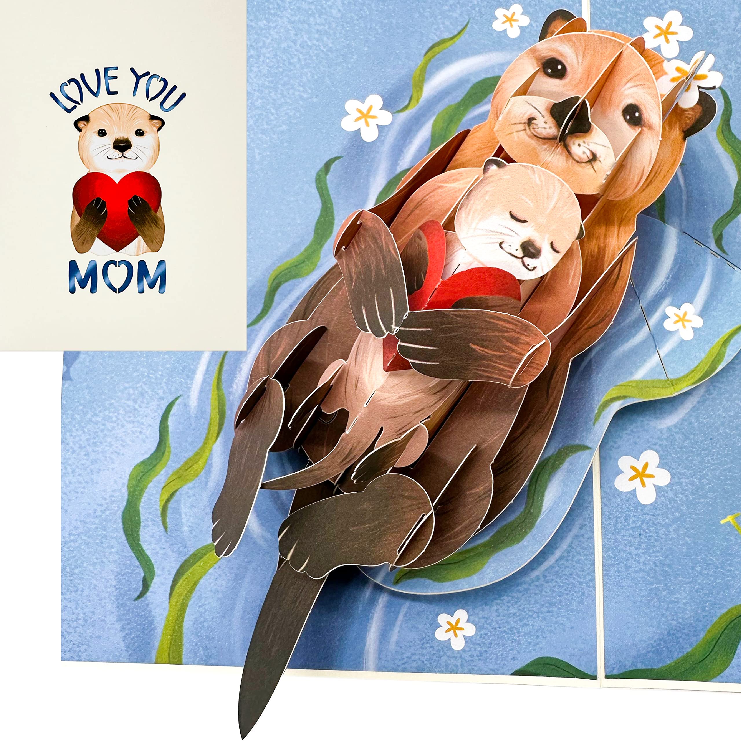 Liif 3D Pop Up Otter Mother's Day Card - First Mother Birthday Card for Mom, Grandma, Wife - Perfect for Mother's Day, Birthday, Anniversary & Special Occasions