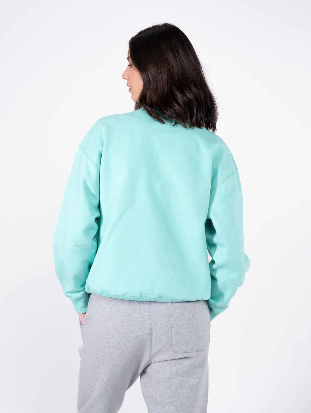 Men's Crew Neck Sweatshirt in Mint Green - Soft Cotton Pullover for Casual Wear & Loungewear