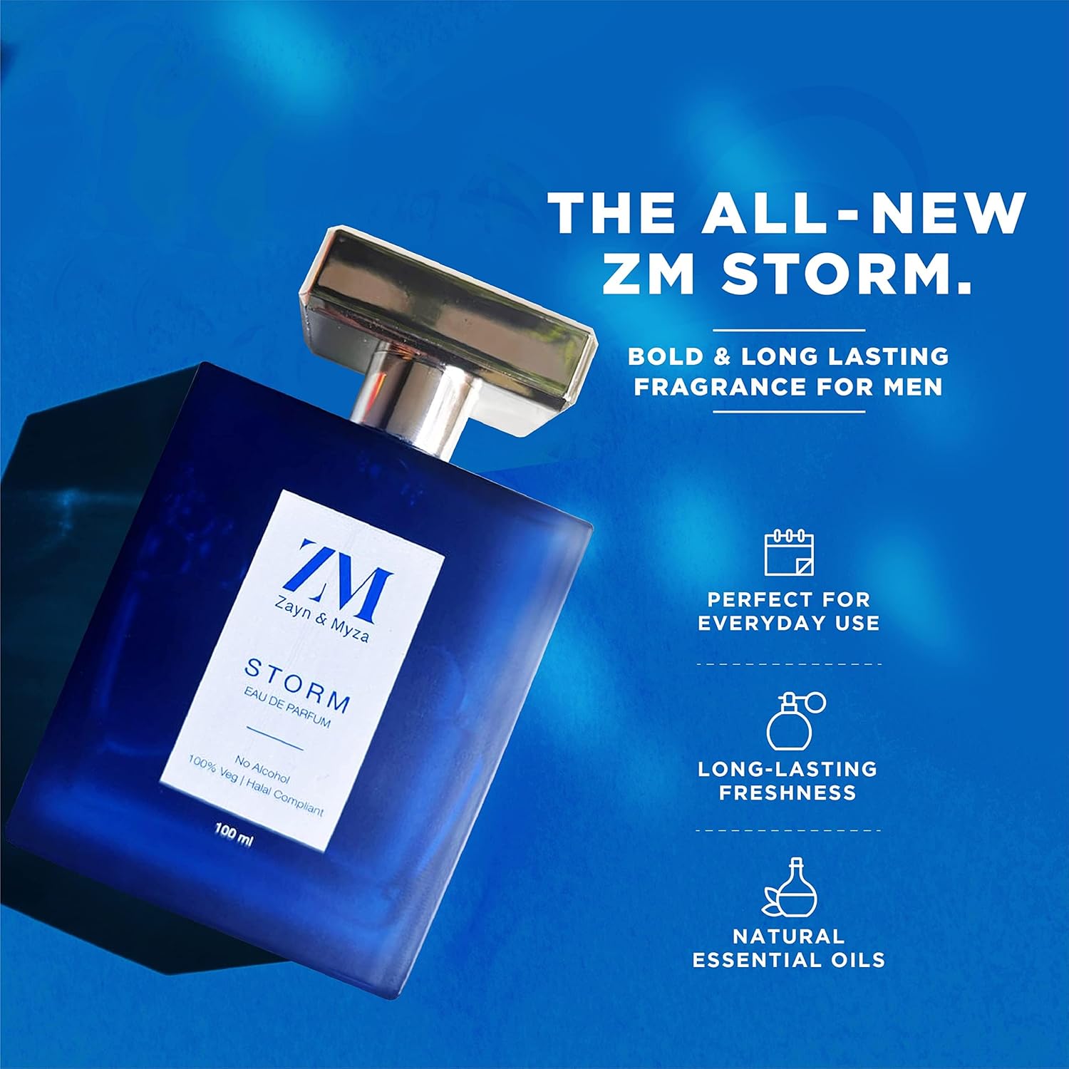 Storm Cologne for Men - 100ml Eau de Toilette Spray | Long-Lasting Fragrance for Day & Night, Work & Special Occasions