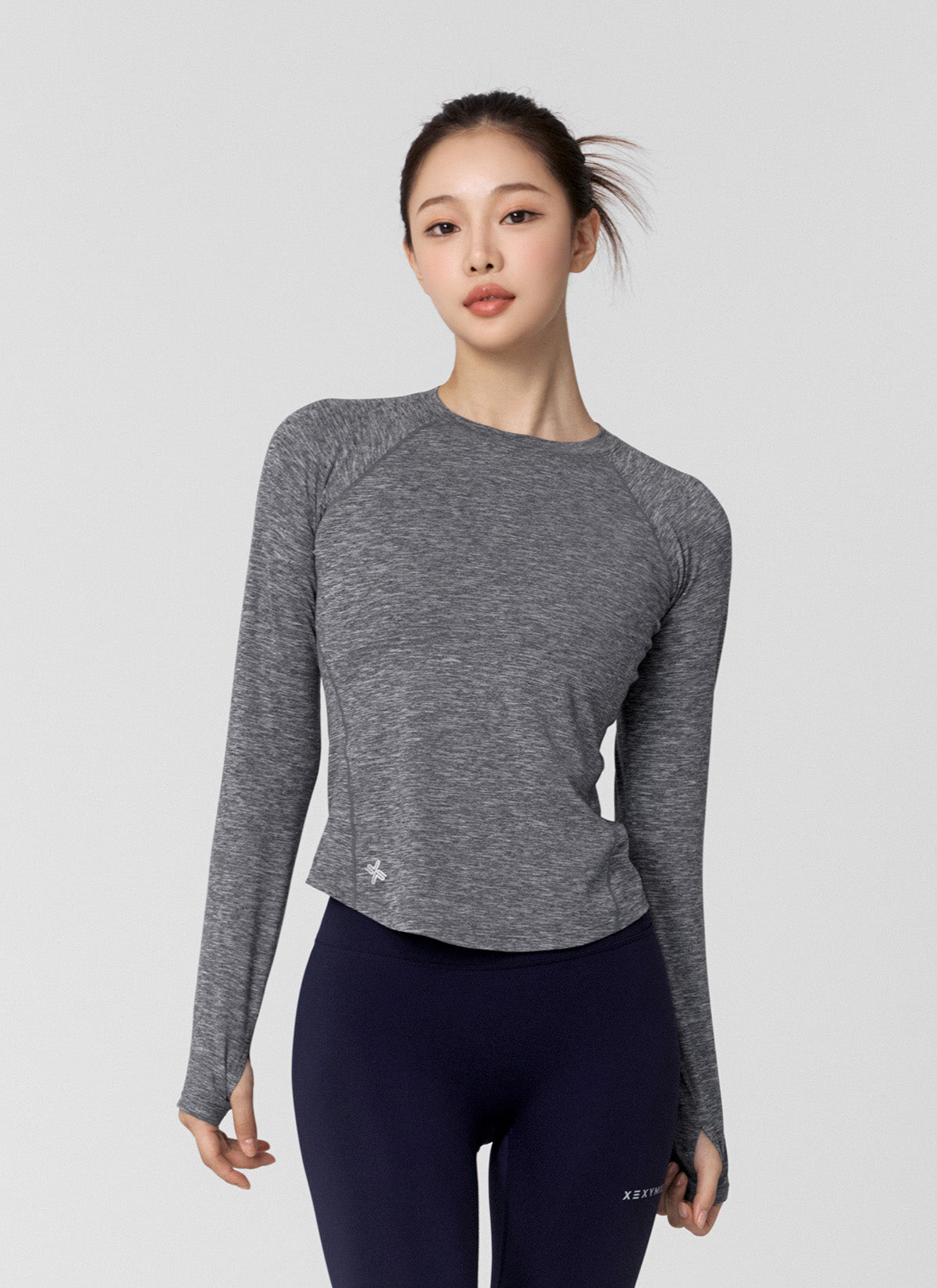 Soft Peach Finger Hole Long Sleeve T-Shirt for Women - Cozy Fall Layering Essential for Yoga, Running & Casual Wear