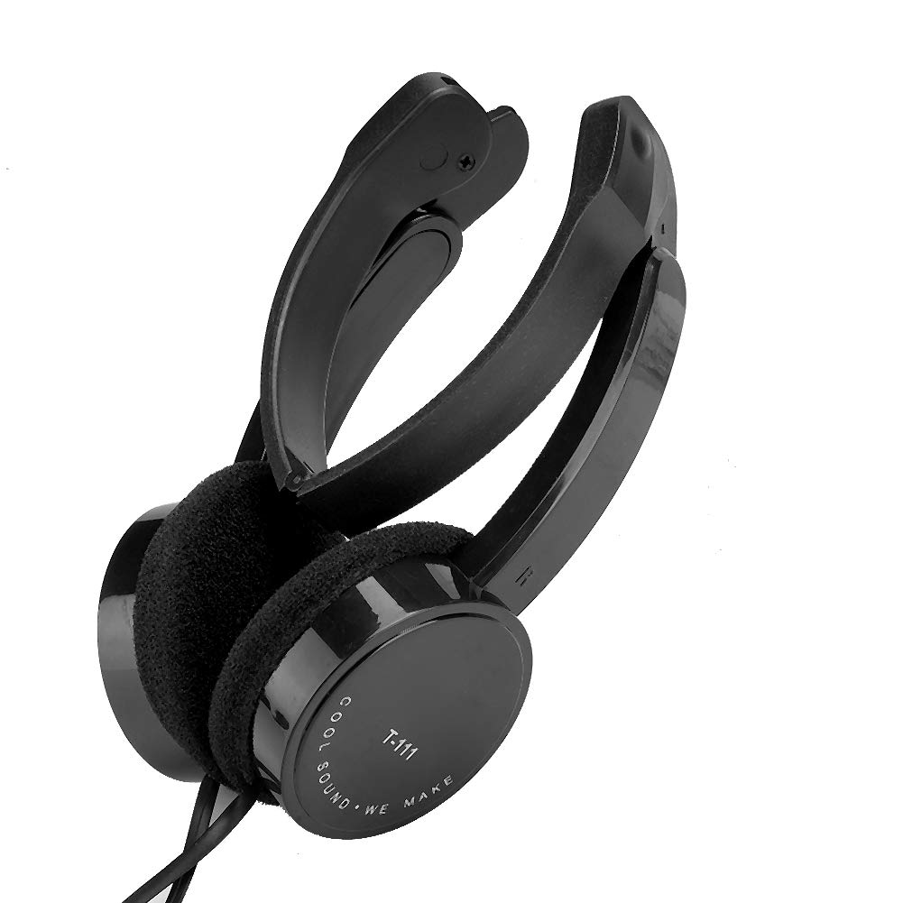 Yoidesu Kids Wired Headphones with Microphone - Foldable Stereo On-Ear Headset with 3.5mm Jack for iPhone, Android, PC, Laptop - Perfect for Online Classes, Gaming & Music (Black)