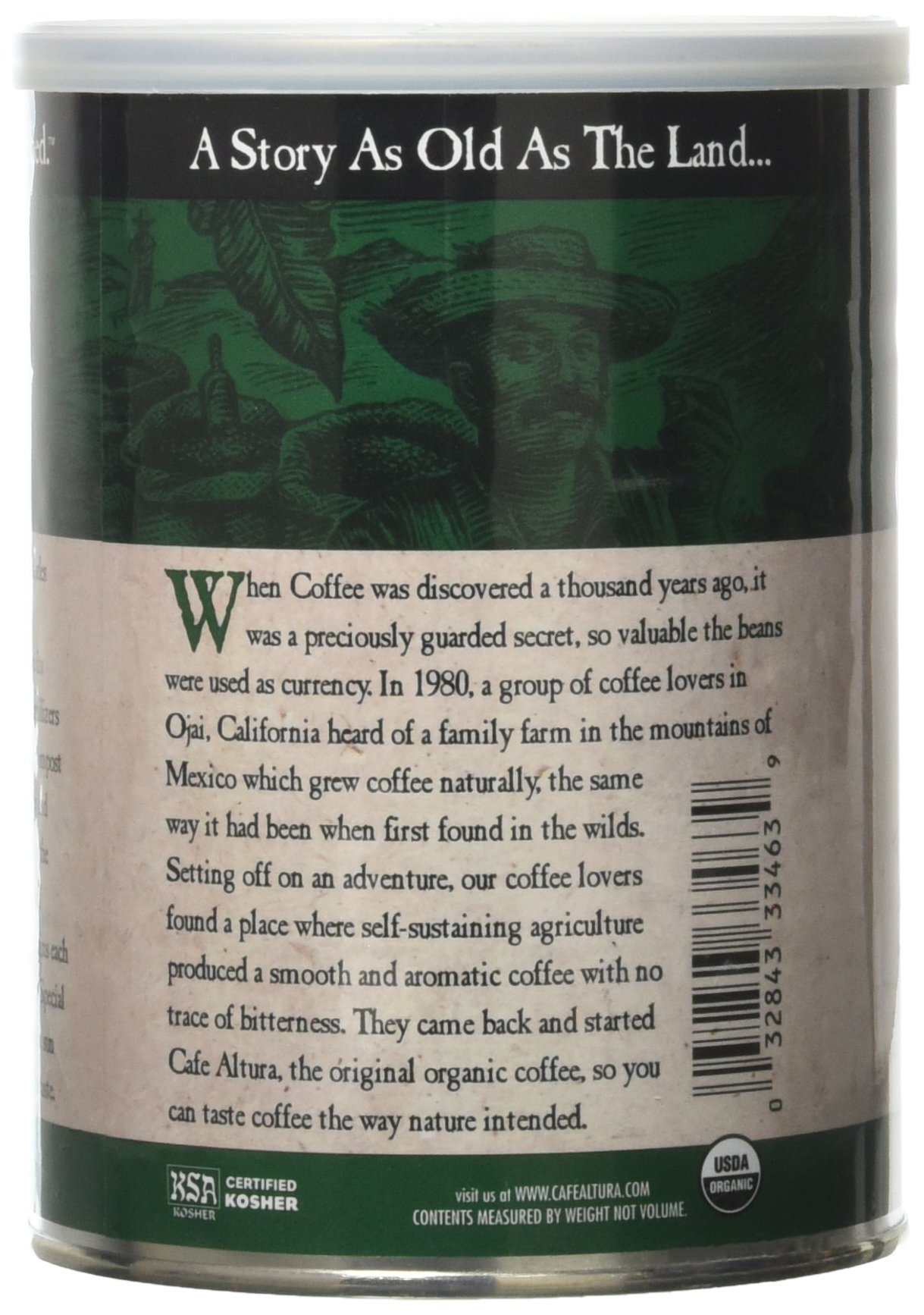 Organic Dark Roast Ground Coffee - Cafe Altura Premium 12oz Can (Pack of 2) | Rich Flavor for Morning Brew, Office Coffee Break & Gift Giving