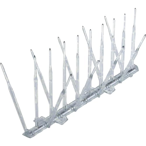 Bird B Gone Plastic Bird Spikes - 7-Inch Wide, 50-Feet Long Clear UV-Resistant Polycarbonate Bird Deterrent - Perfect for Roofs, Ledges, Signs & Commercial Buildings