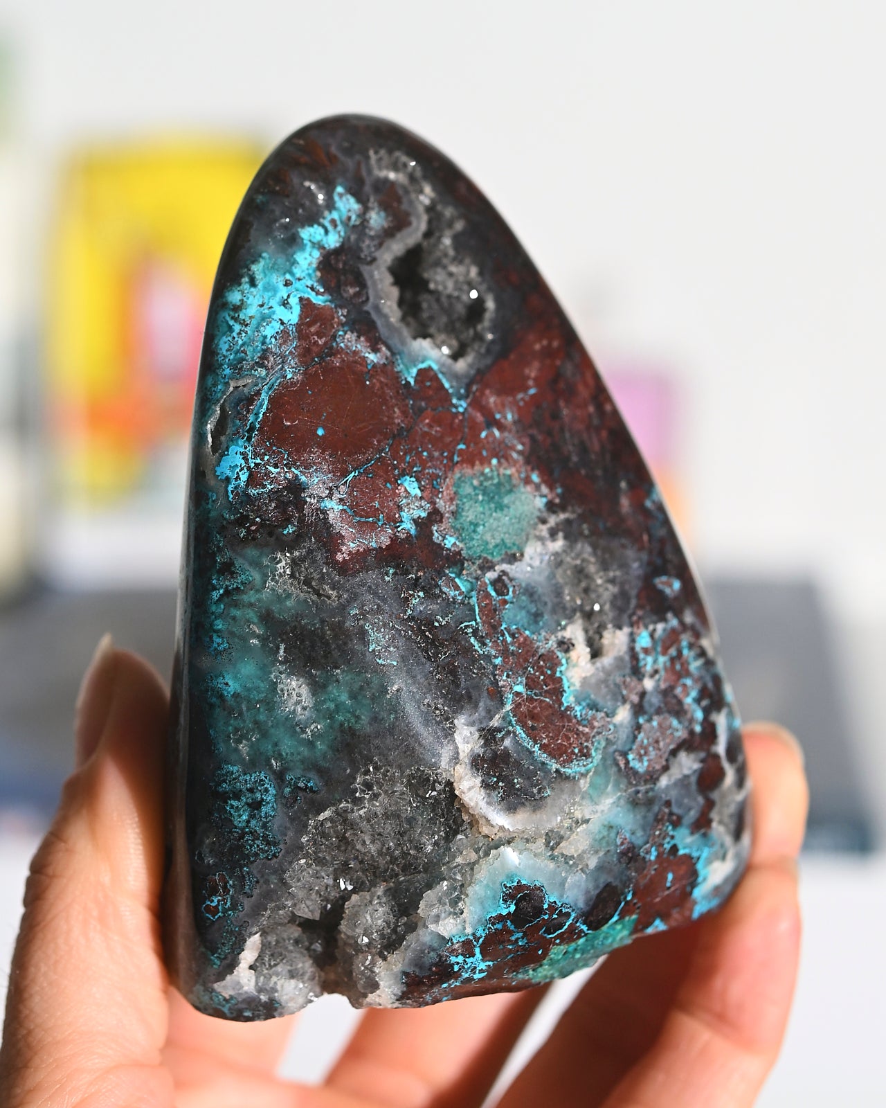 Natural Chrysocolla Freeform Stone - 4 Inch Healing Crystal for Meditation, Jewelry Making & Home Decor | Spiritual Energy & Stress Relief