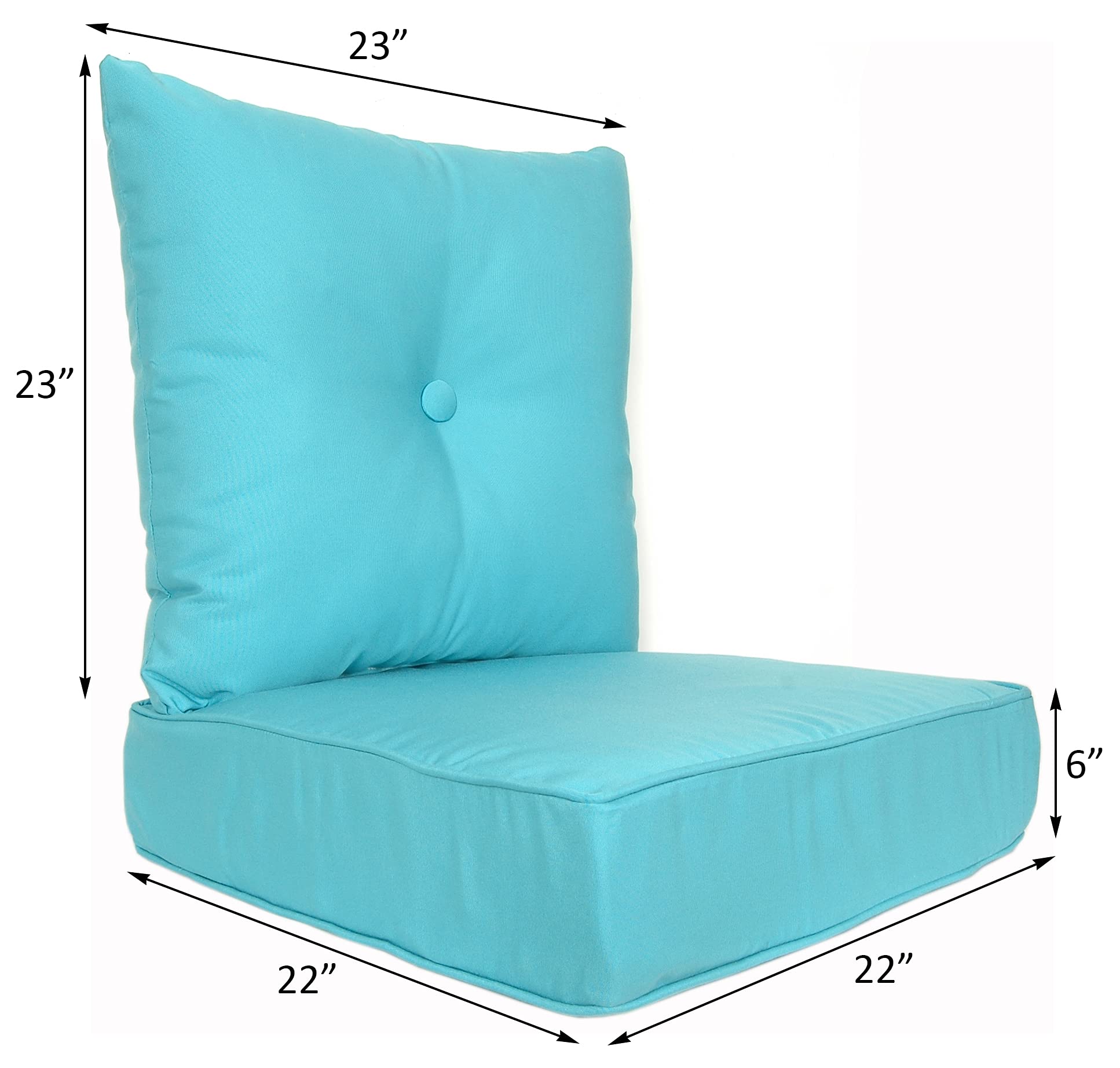 Premium Sunbrella Outdoor/Indoor Cushion Set of 2 - 22x22x6