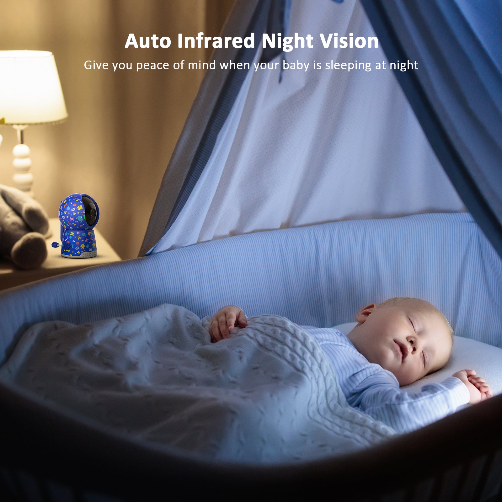 NexiGo B10 Baby Monitor Camera - 1080p HD Video, Night Vision, Two-Way Audio, Motion Detection - Perfect for Nursery, Home Security, and Pet Monitoring