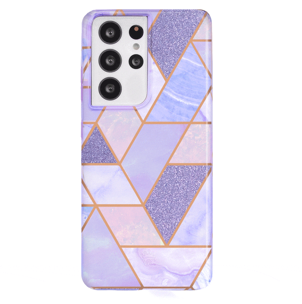 Geometric Marble Phone Case for Samsung Galaxy - Stylish Protective Cover with Unique Purple Design - Perfect for Everyday Use, Work, and Travel