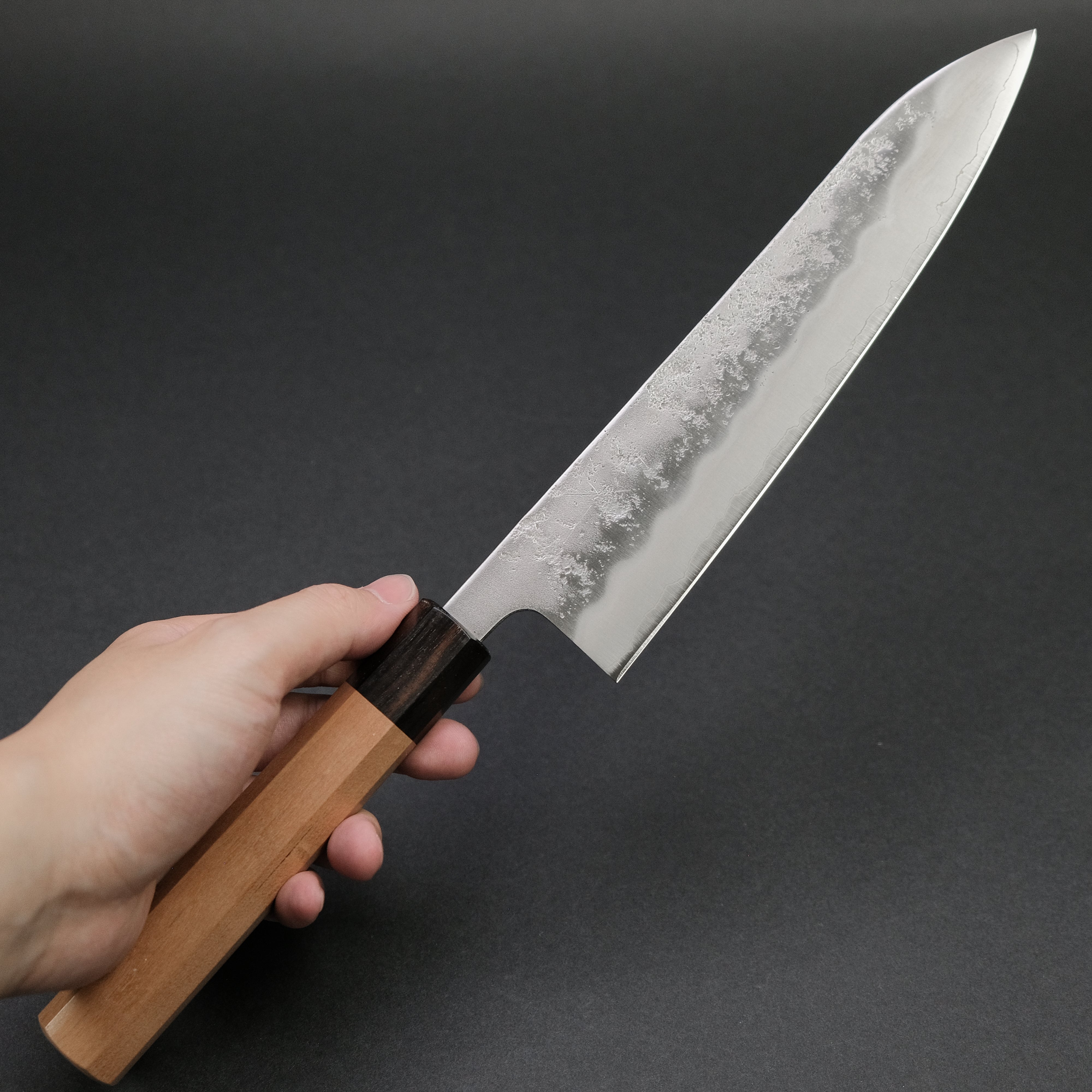 Hitohira Futana S3 Nashiji Gyuto 210mm Japanese Chef Knife - High Carbon Stainless Steel Blade with Cherry Wood Handle - Perfect for Sushi, Meat Cutting & Professional Kitchen Use