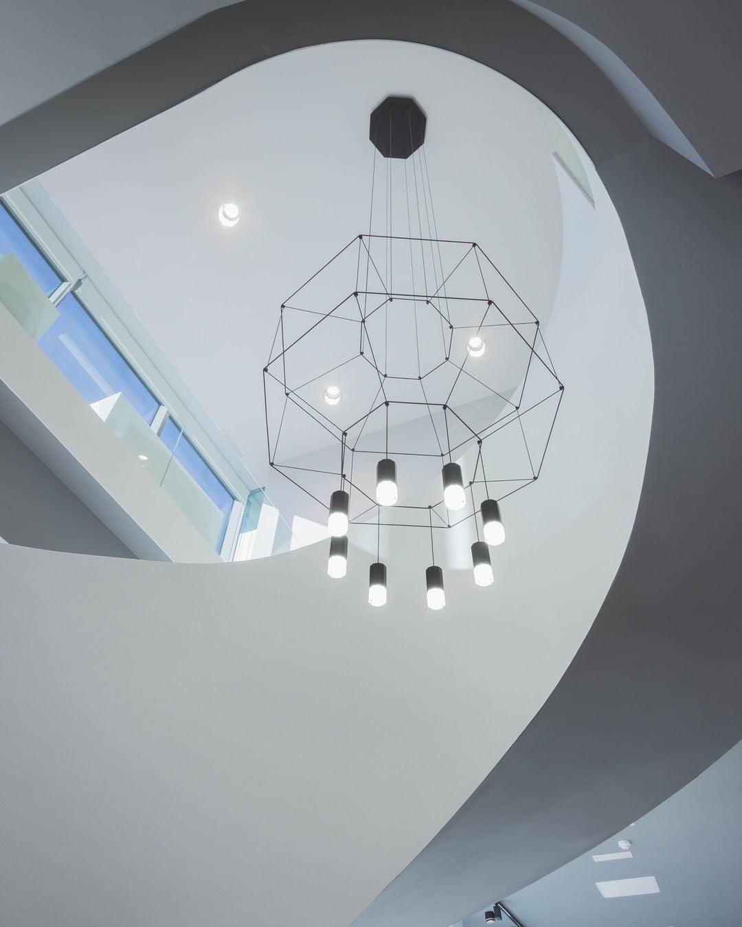 Wireflow Chandelier - Modern Crystal Ceiling Light Fixture for Dining Room, Living Room & Bedroom | Elegant Home Decor Lighting for Weddings & Interior Design