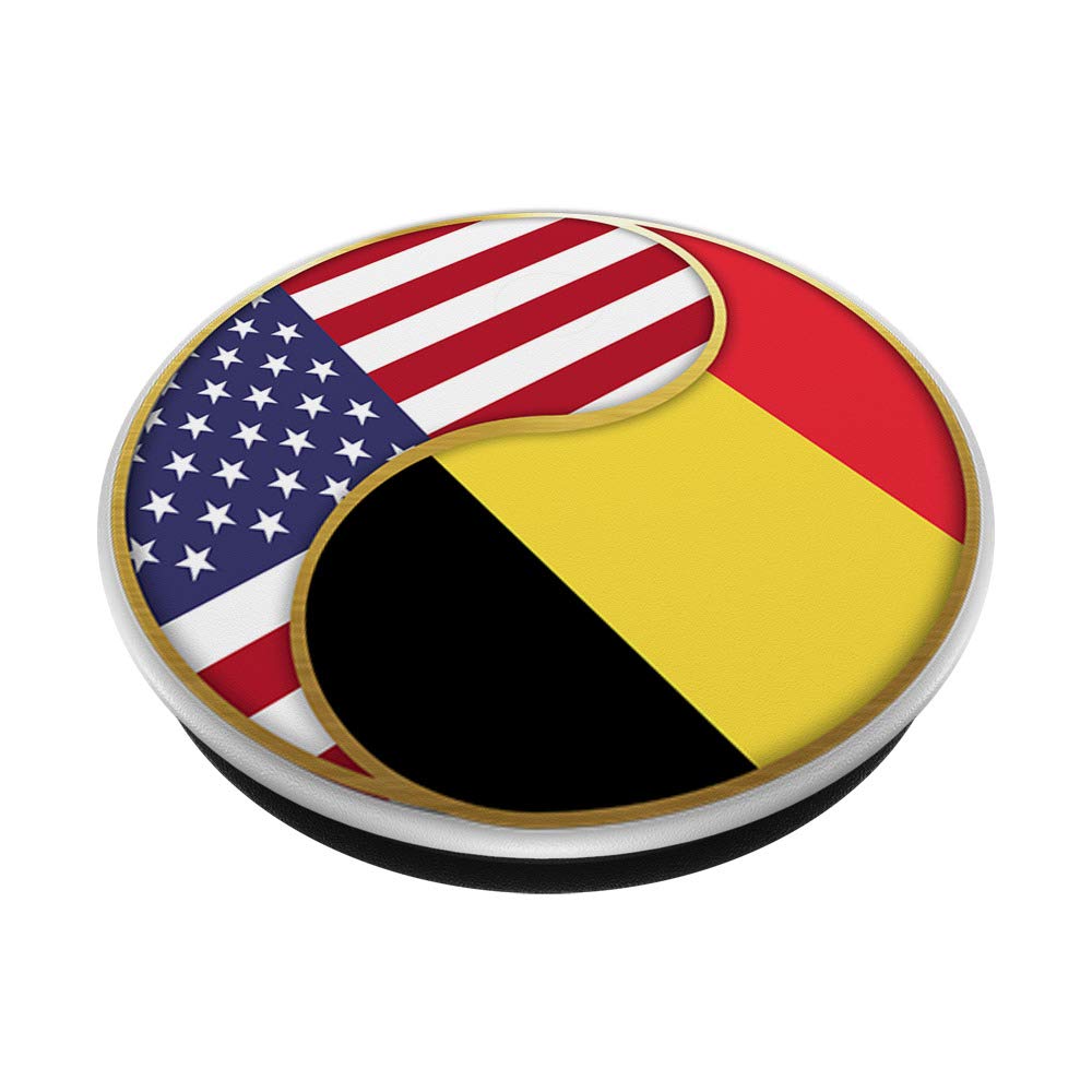 American Belgian Flag PopSockets PopGrip - Swappable Phone Grip for iPhone, Samsung & Tablets | Perfect for Travel, Work & Daily Use